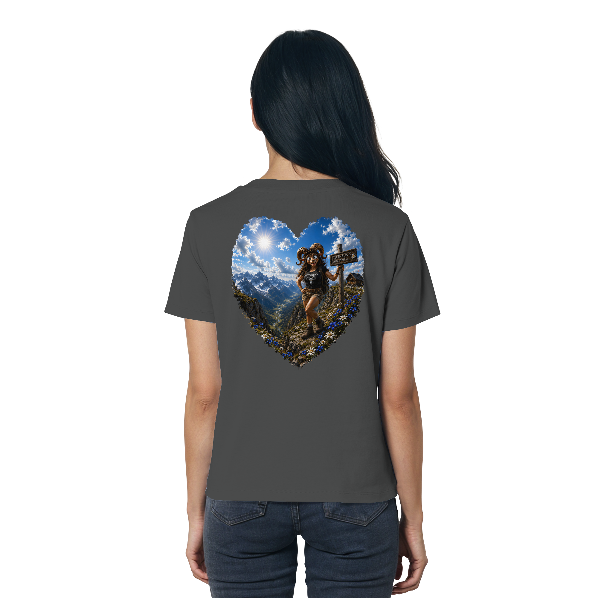 Tiefenblick Wandern Herz - Ladies Organic Shirt