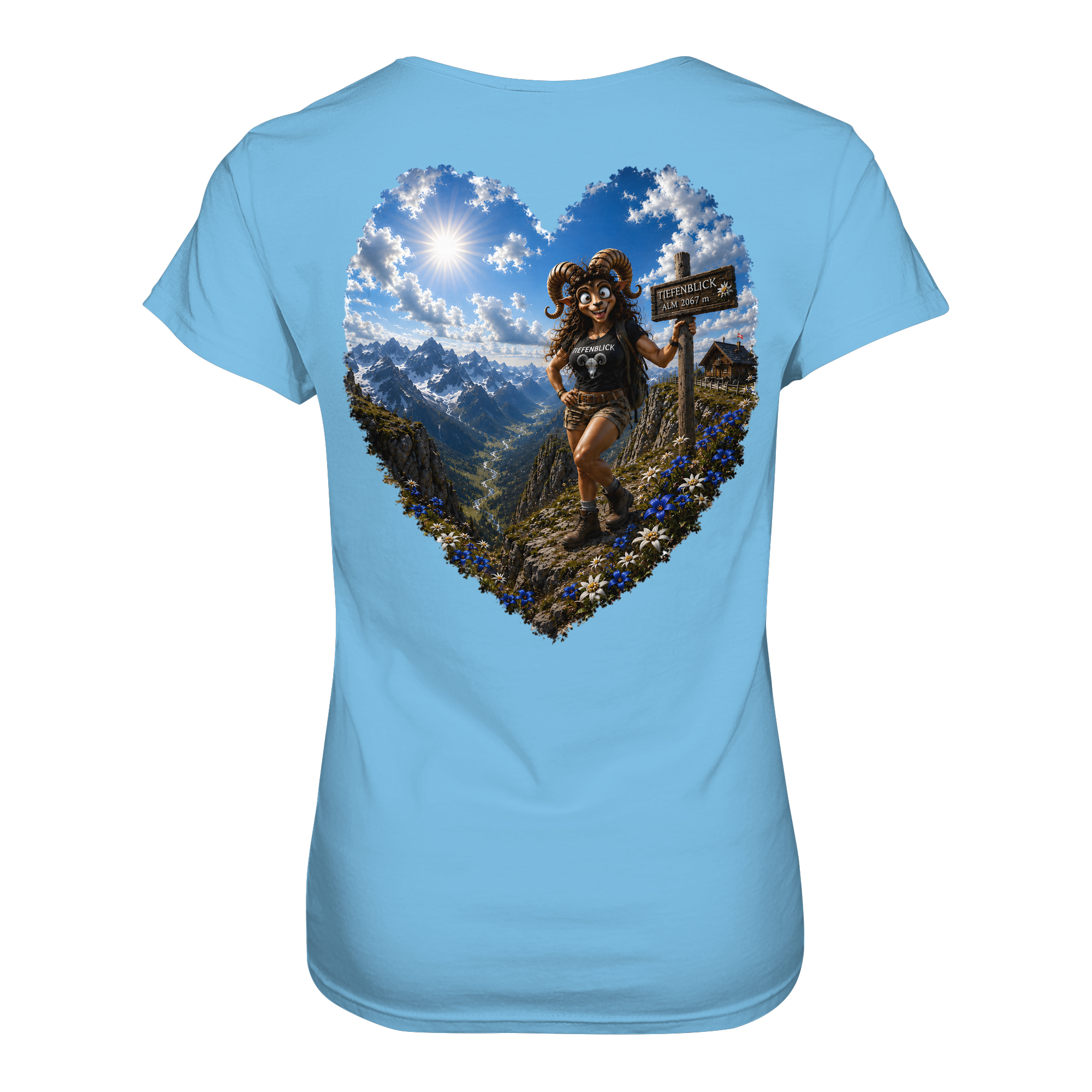 Tiefenblick Wandern Herz - Ladies Organic Shirt