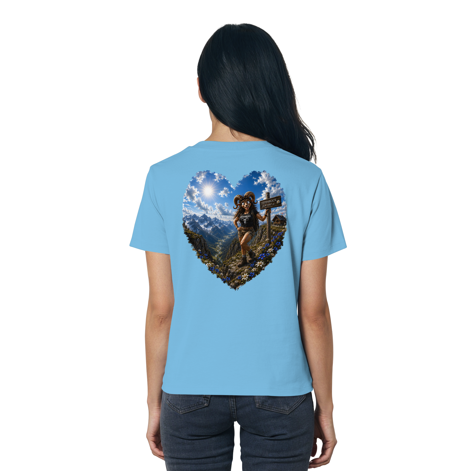 Tiefenblick Wandern Herz - Ladies Organic Shirt