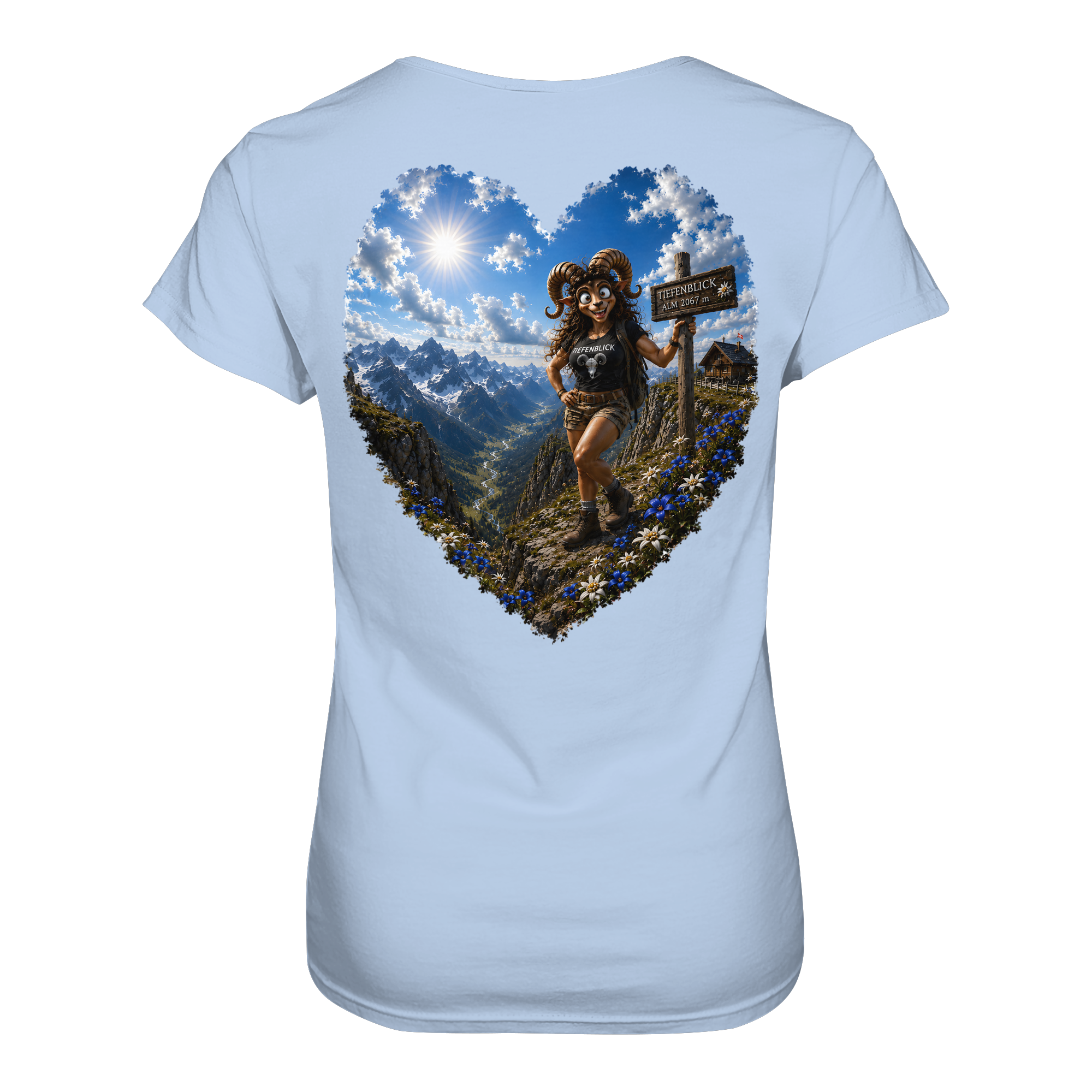 Tiefenblick Wandern Herz - Ladies Organic Shirt