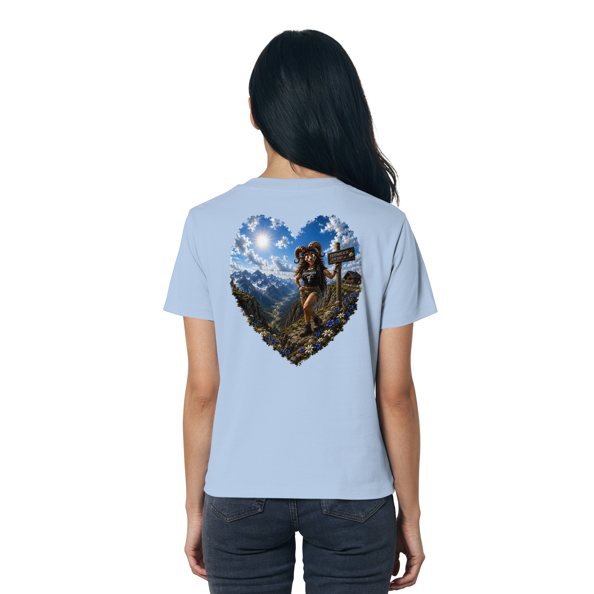 Tiefenblick Wandern Herz - Ladies Organic Shirt