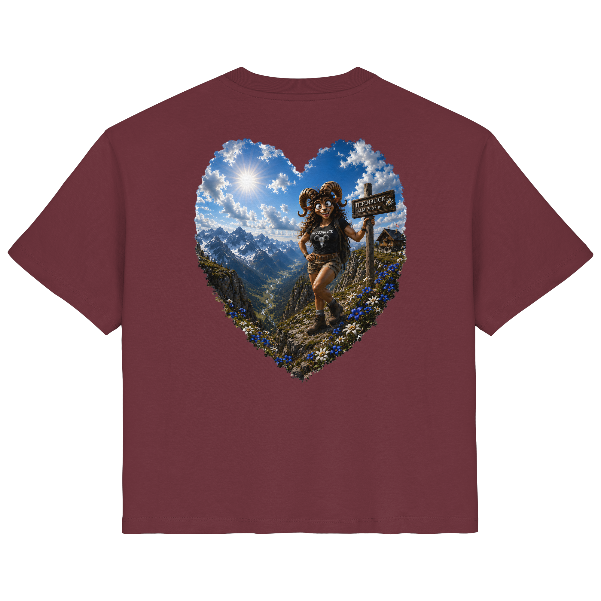 Tiefenblick Wandern Herz - Ladies Organic Shirt