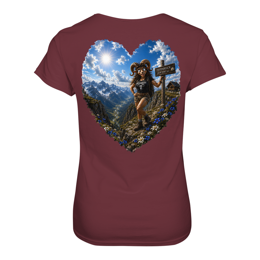 Tiefenblick Wandern Herz - Ladies Organic Shirt