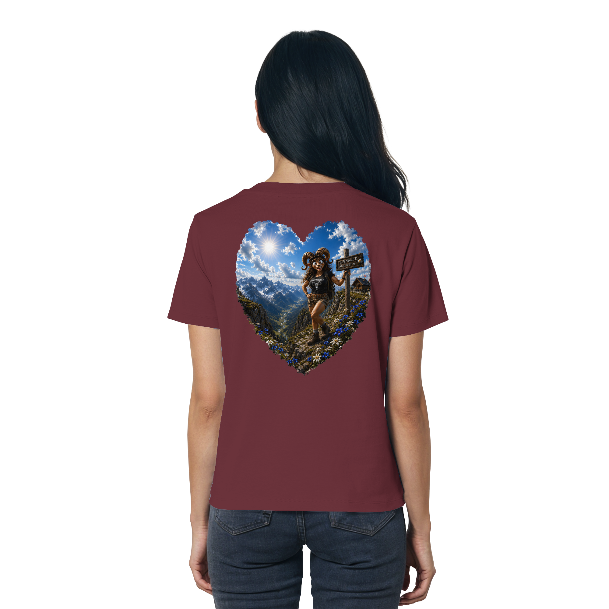 Tiefenblick Wandern Herz - Ladies Organic Shirt