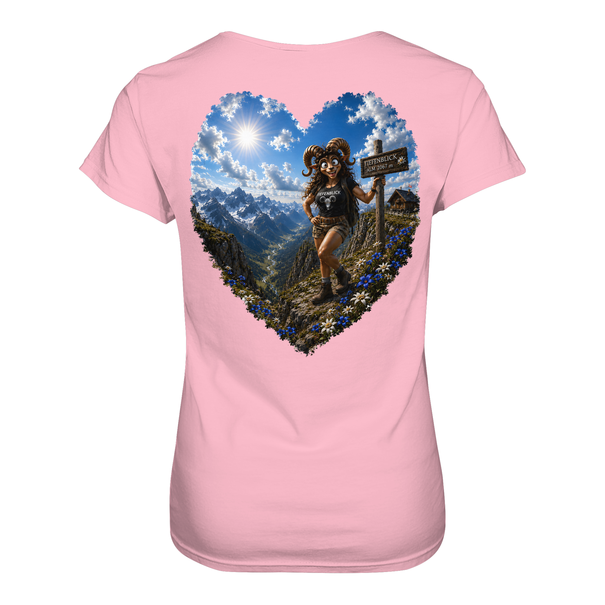 Tiefenblick Wandern Herz - Ladies Organic Shirt