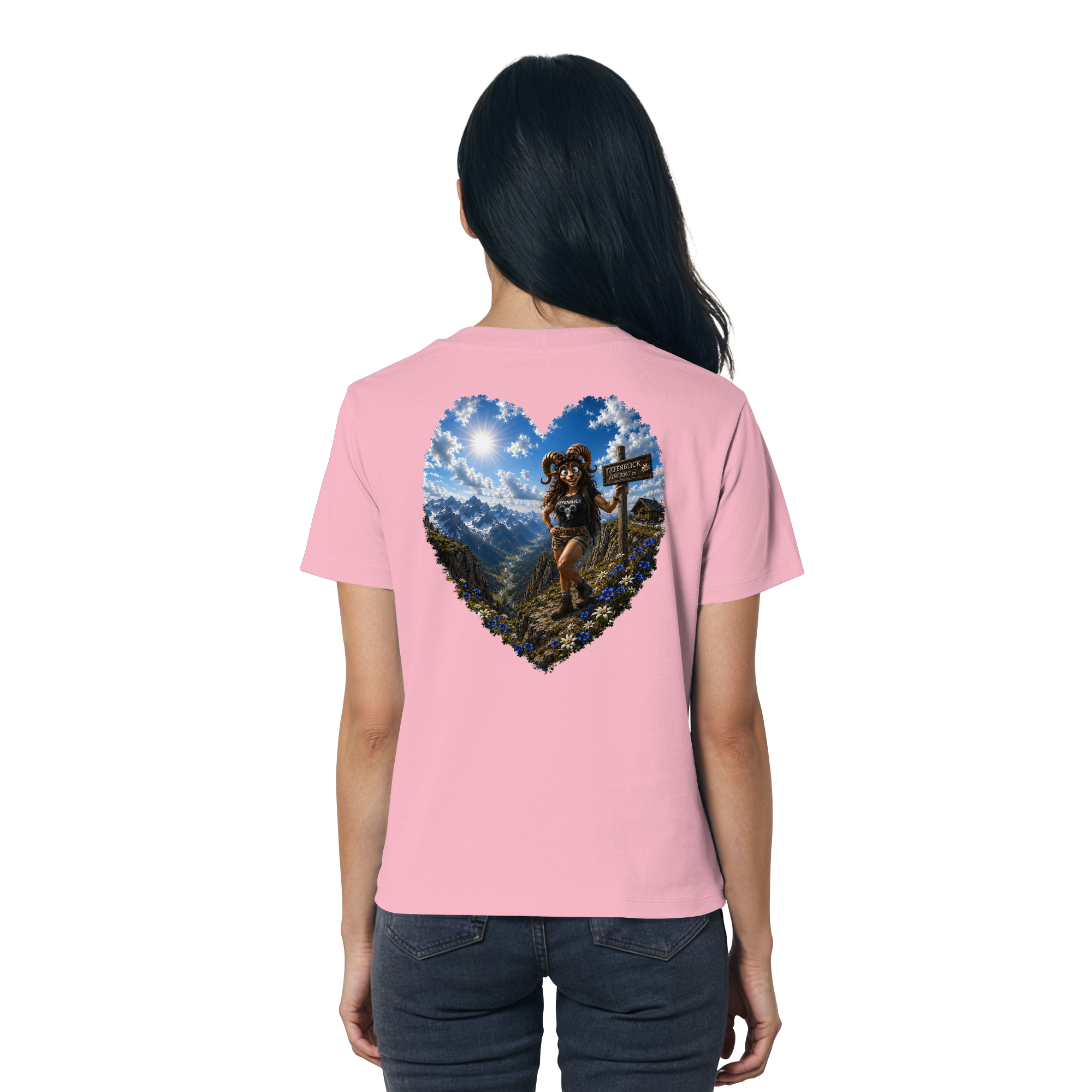 Tiefenblick Wandern Herz - Ladies Organic Shirt