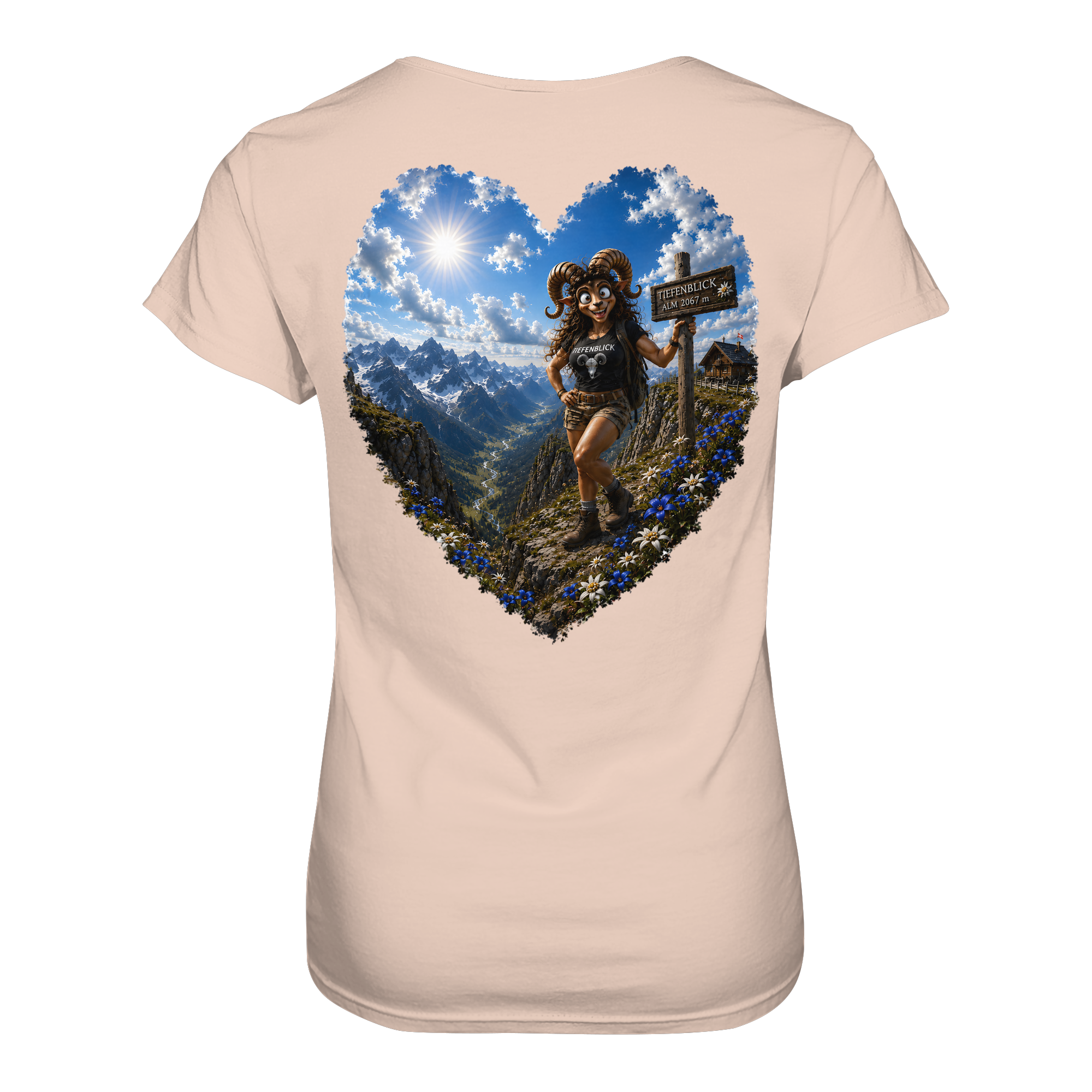 Tiefenblick Wandern Herz - Ladies Organic Shirt