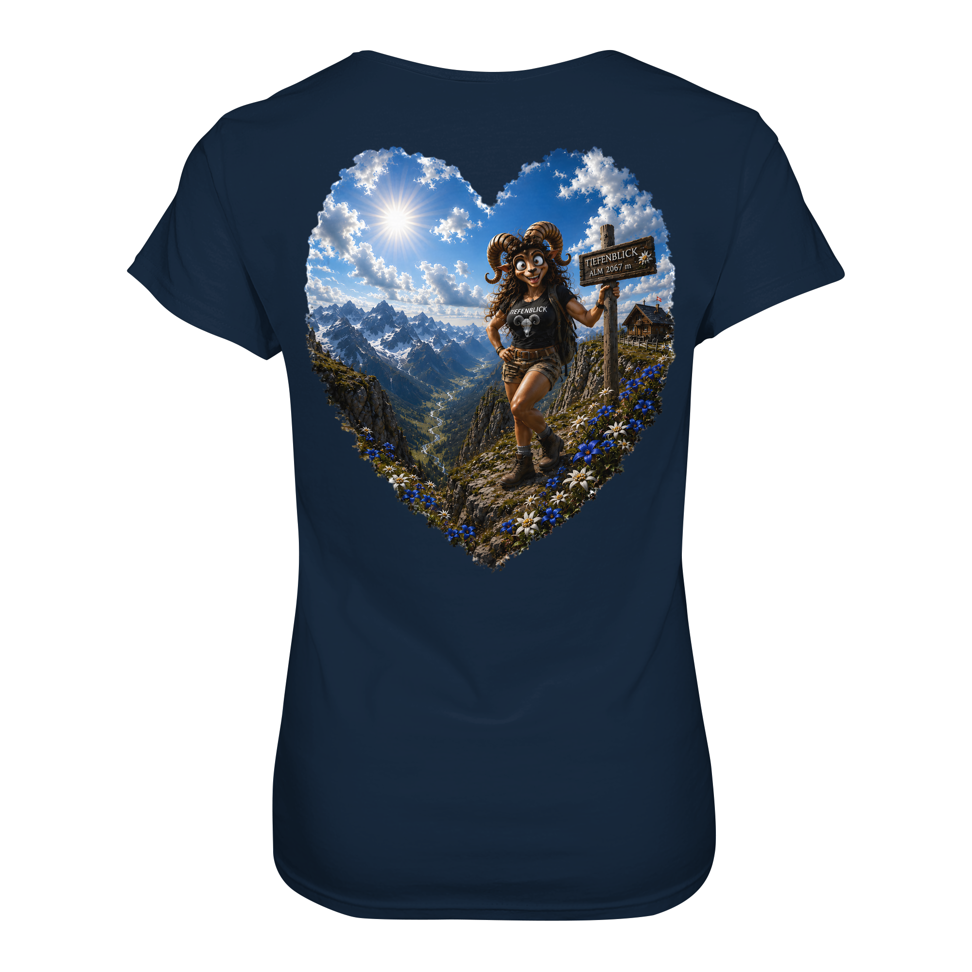 Tiefenblick Wandern Herz - Ladies Organic Shirt