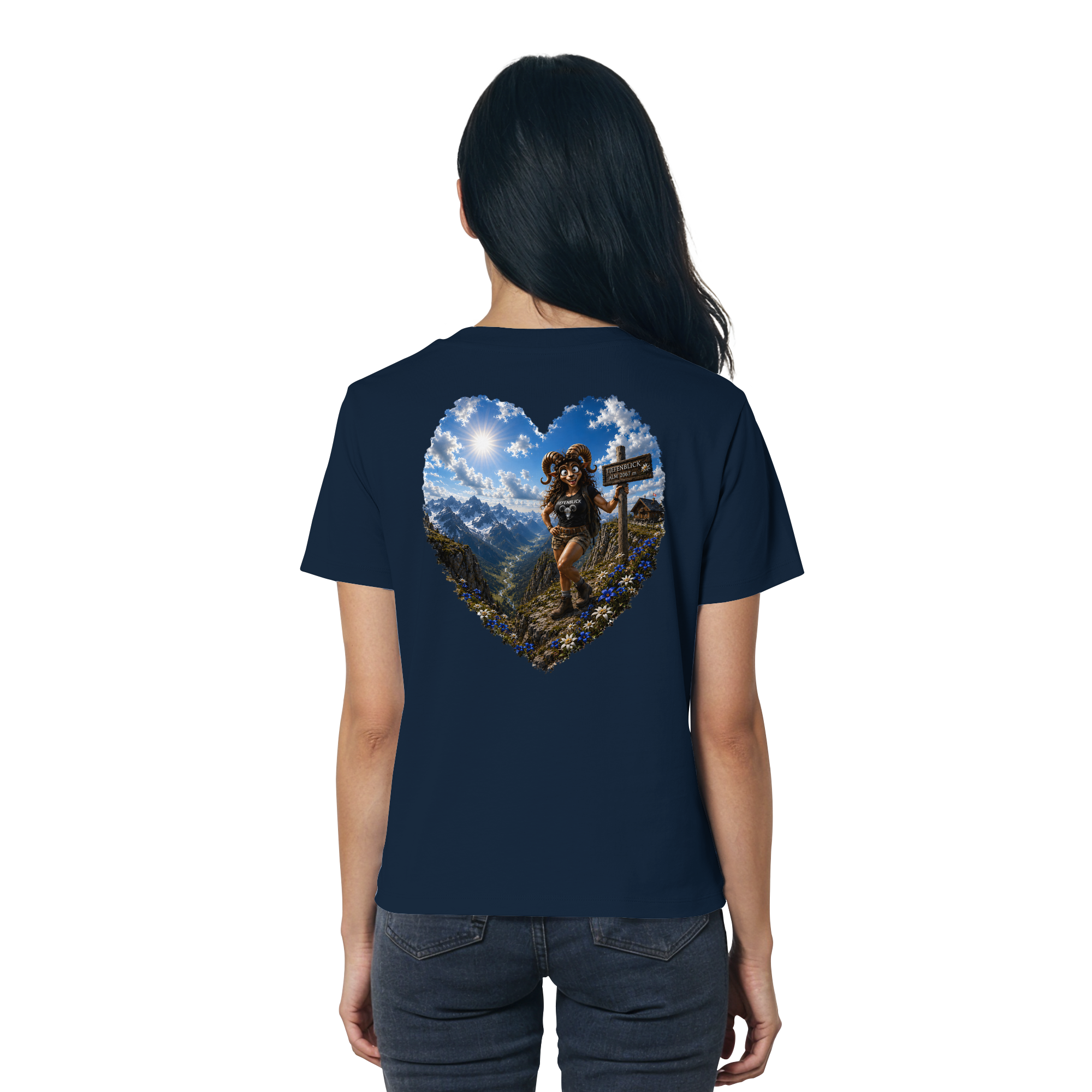Tiefenblick Wandern Herz - Ladies Organic Shirt
