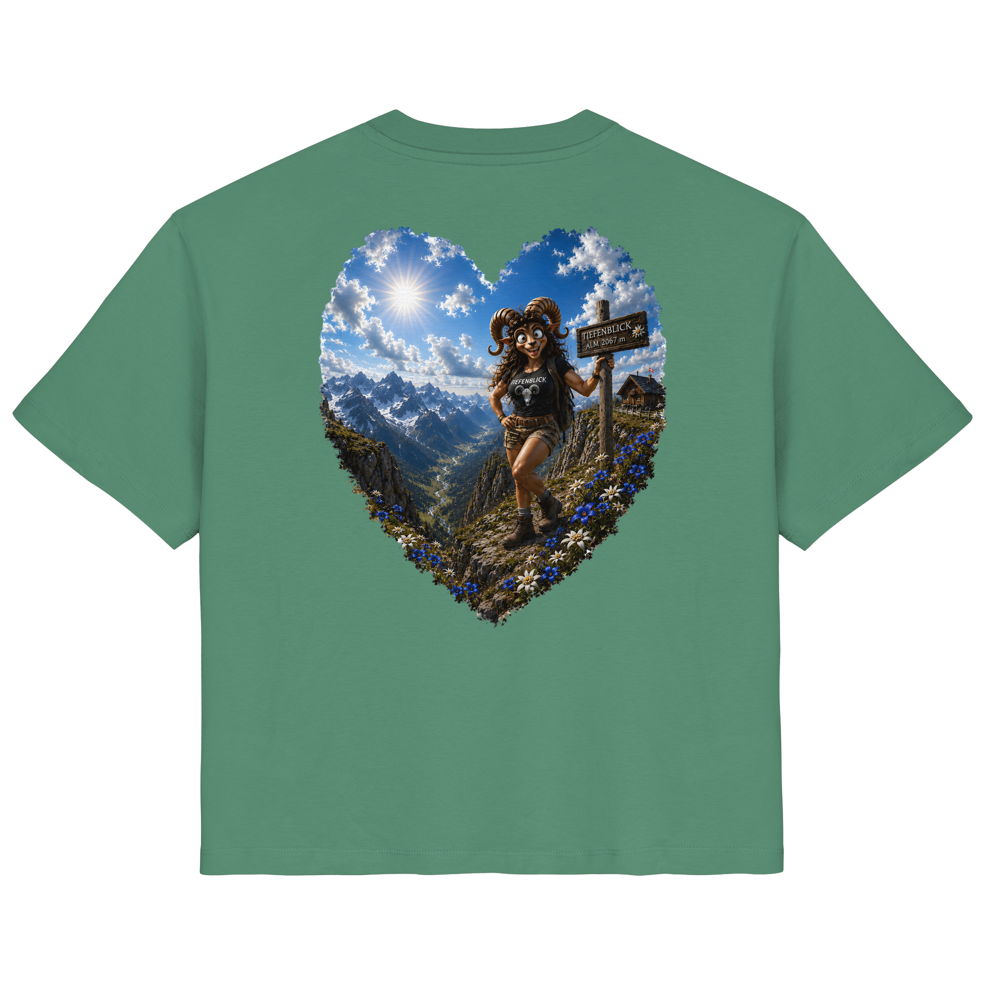 Tiefenblick Wandern Herz - Ladies Organic Shirt