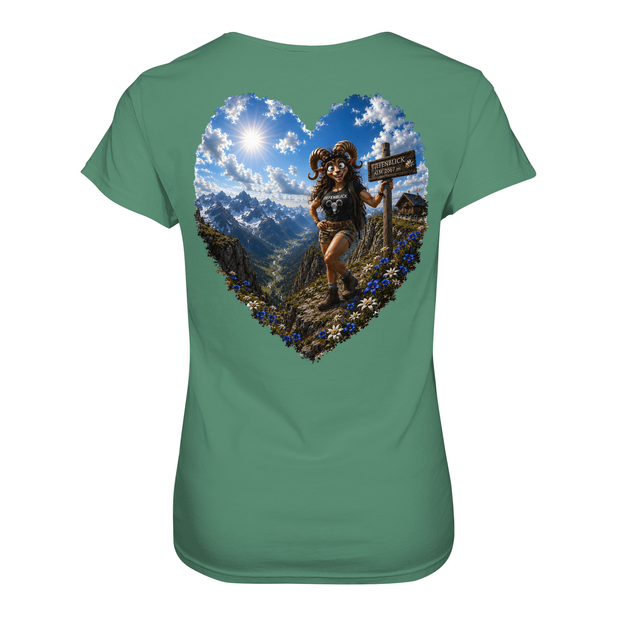 Tiefenblick Wandern Herz - Ladies Organic Shirt