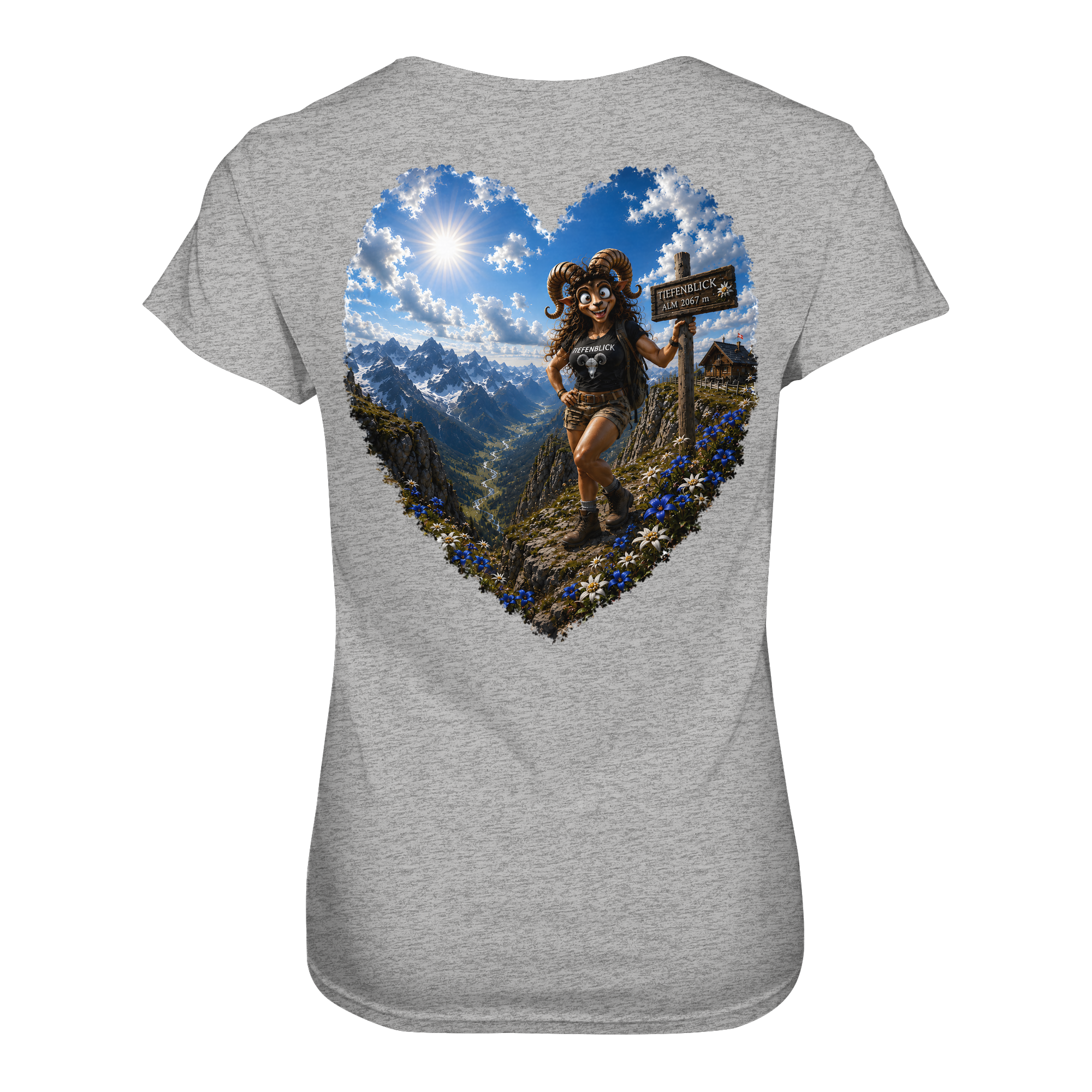 Tiefenblick Wandern Herz - Ladies Organic Shirt