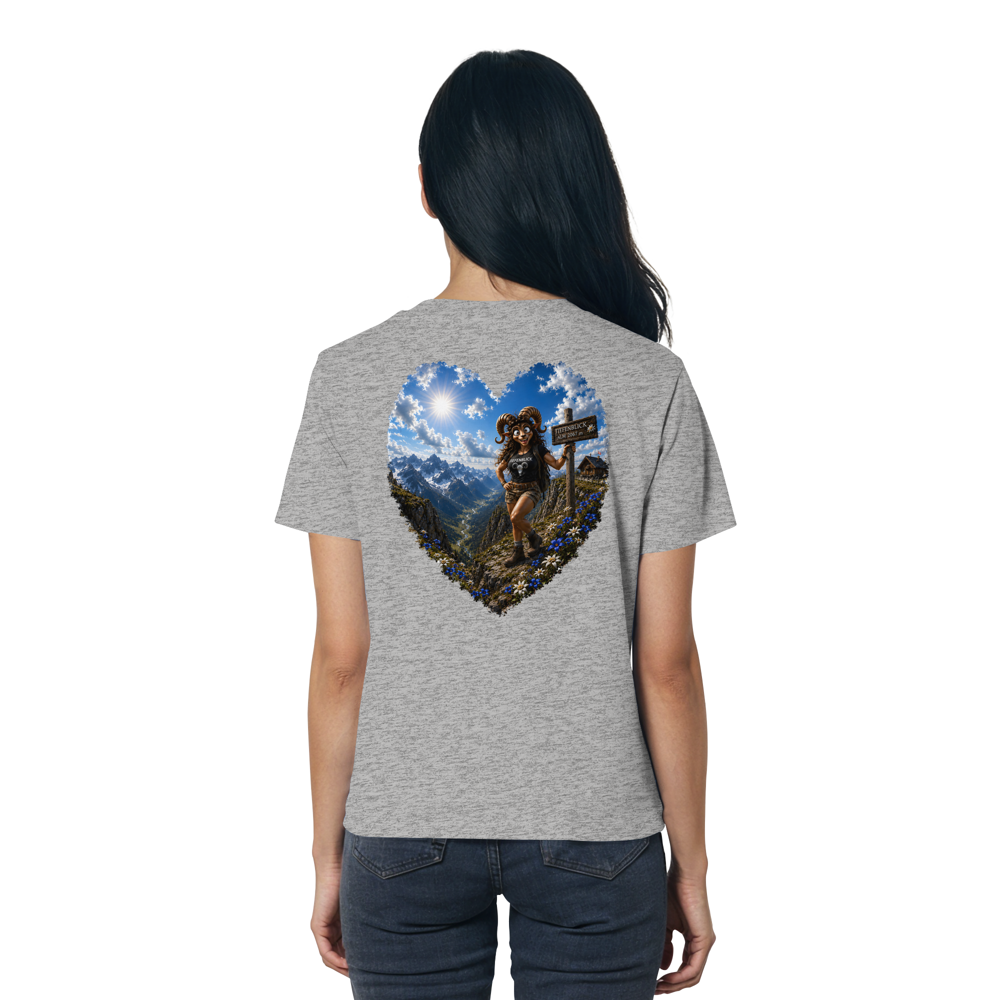 Tiefenblick Wandern Herz - Ladies Organic Shirt