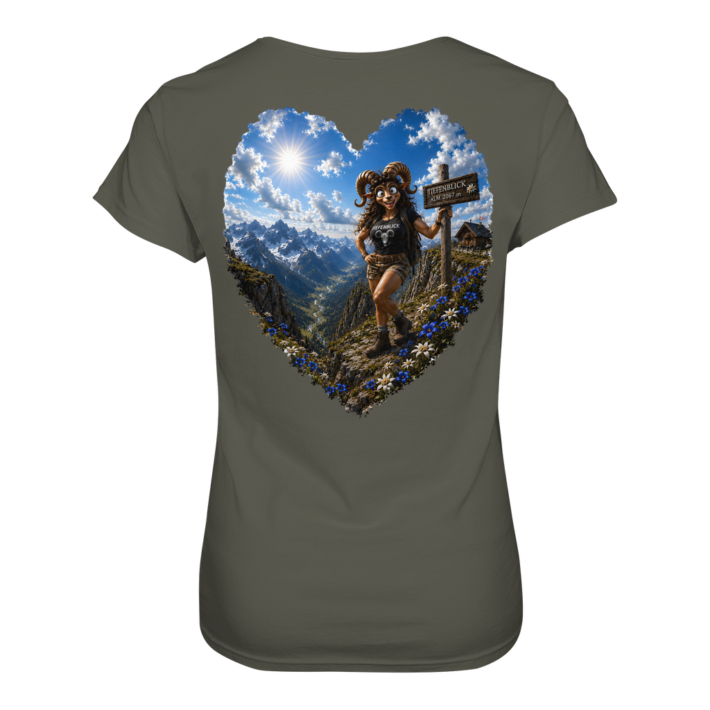 Tiefenblick Wandern Herz - Ladies Organic Shirt