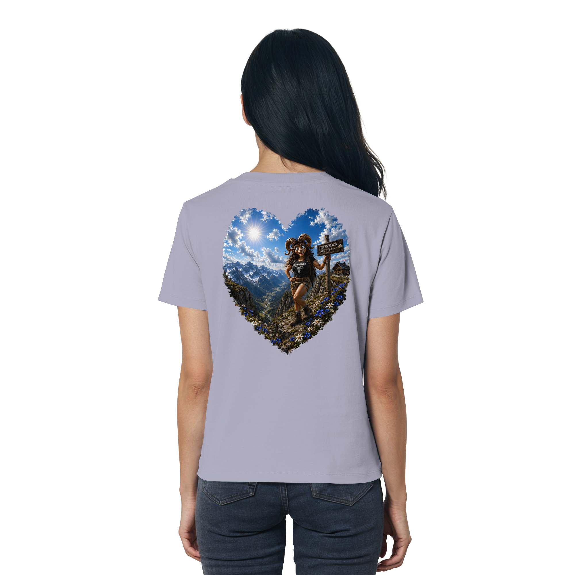 Tiefenblick Wandern Herz - Ladies Organic Shirt