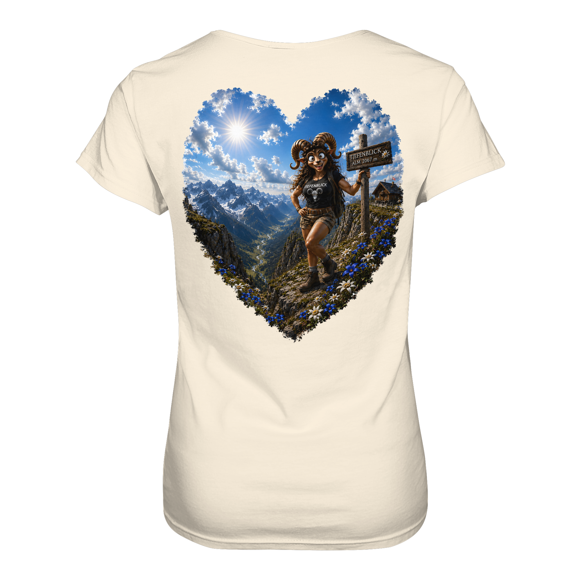 Tiefenblick Wandern Herz - Ladies Organic Shirt