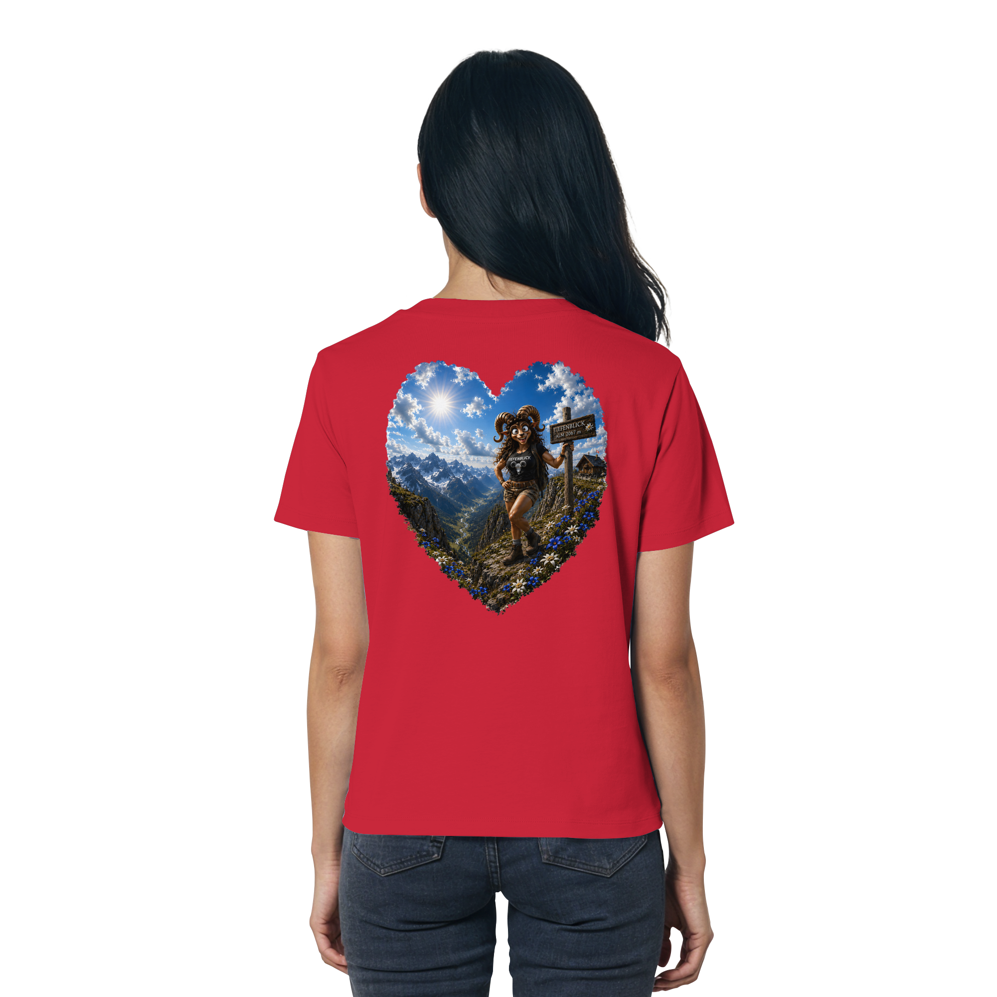 Tiefenblick Wandern Herz - Ladies Organic Shirt