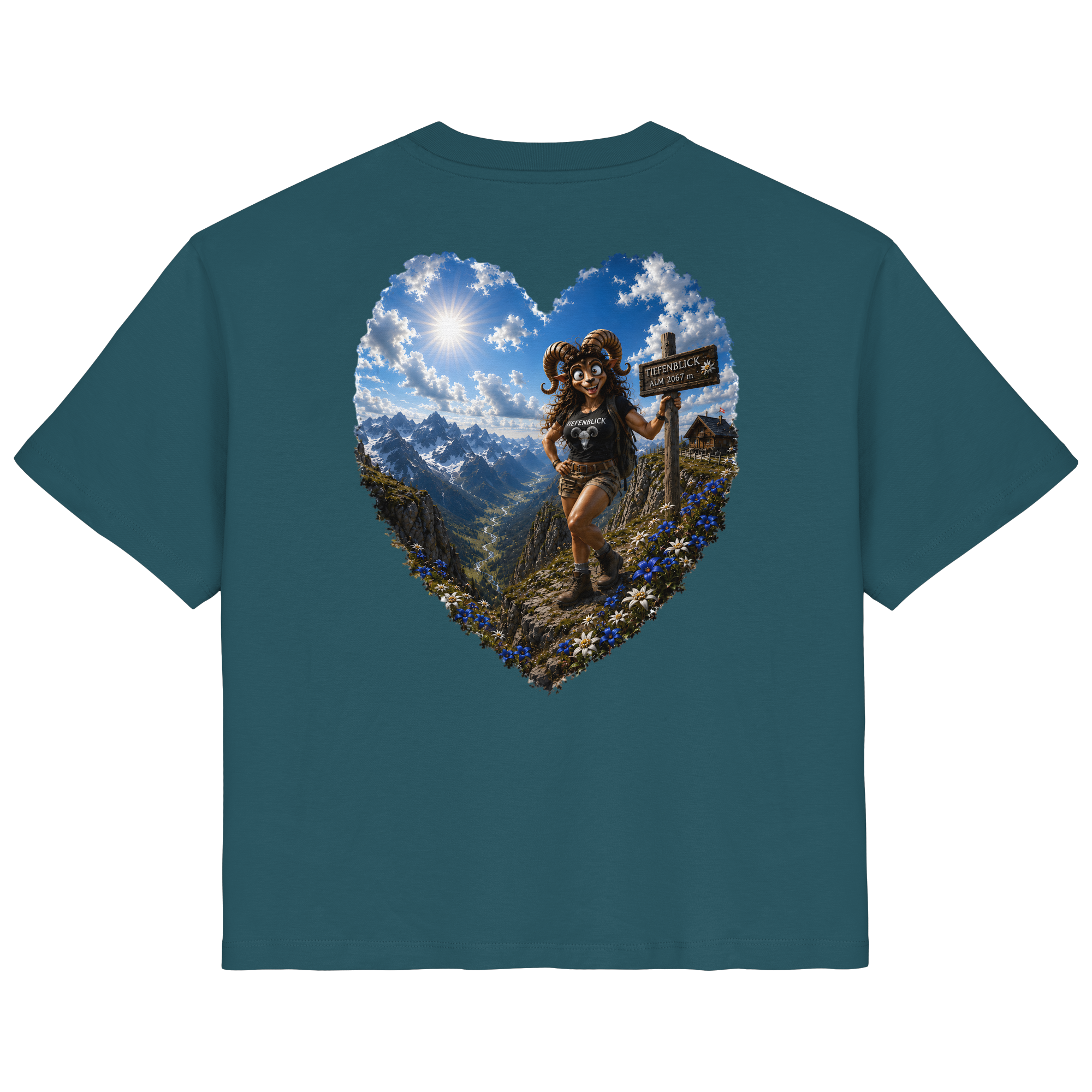 Tiefenblick Wandern Herz - Ladies Organic Shirt