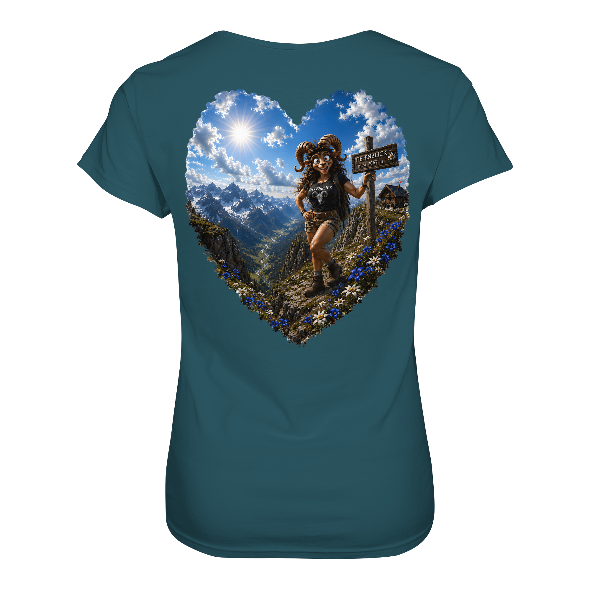 Tiefenblick Wandern Herz - Ladies Organic Shirt