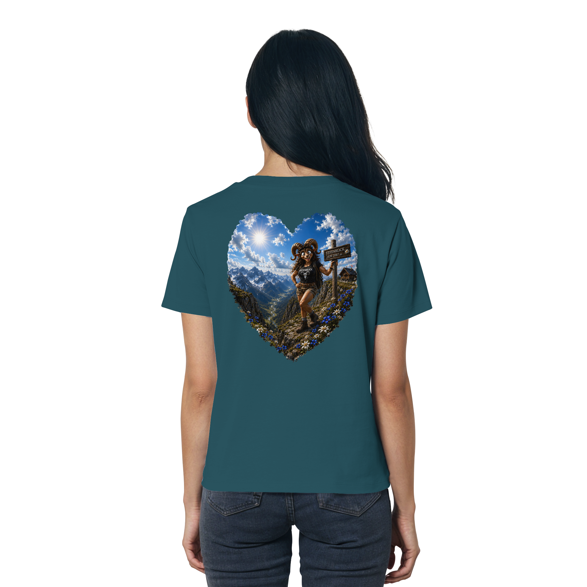 Tiefenblick Wandern Herz - Ladies Organic Shirt