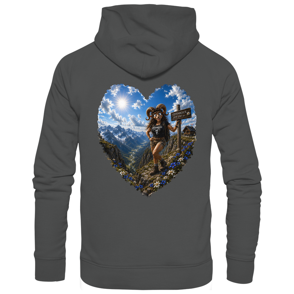 Tiefenblick Wandern Herz - Organic Basic Hoodie