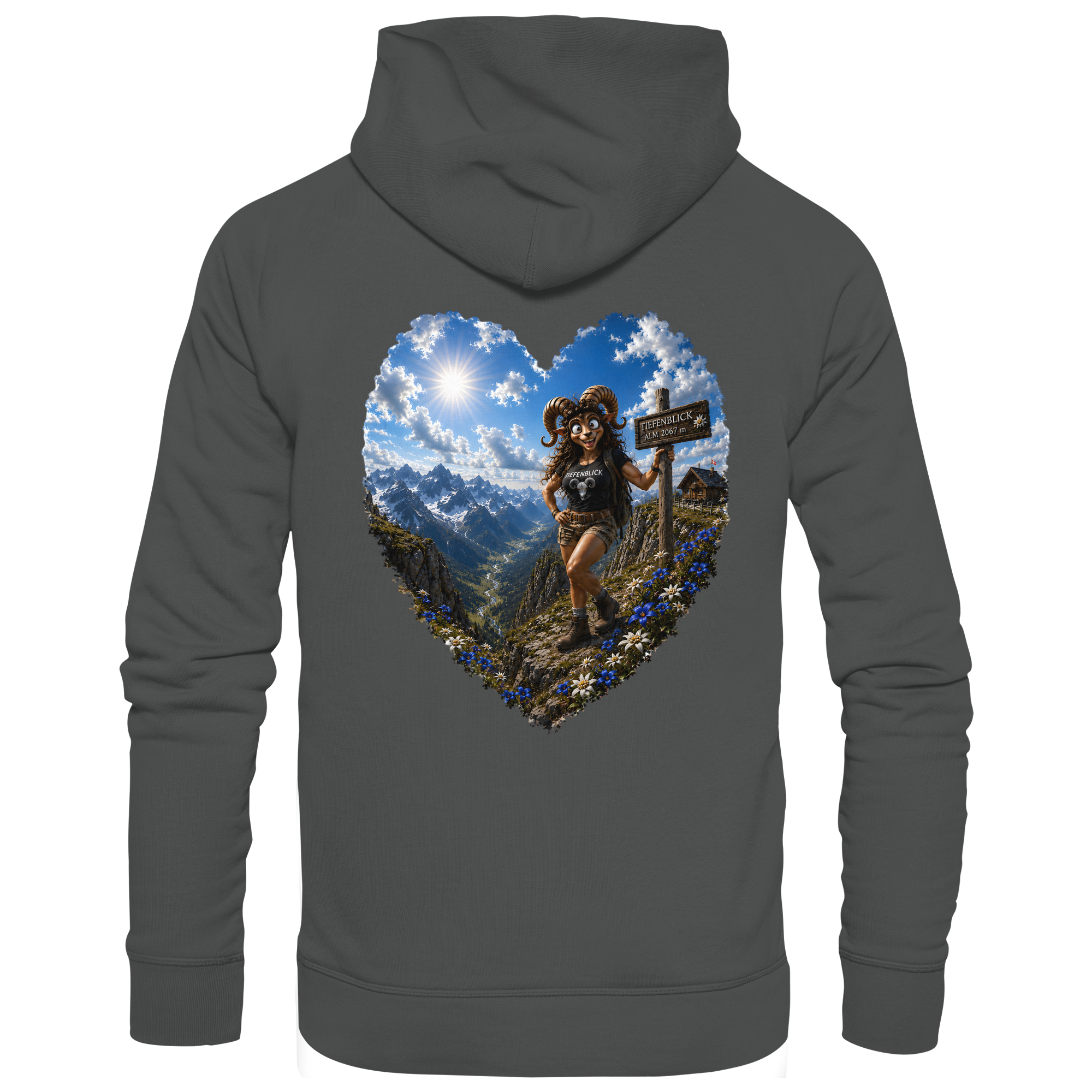 Tiefenblick Wandern Herz - Organic Basic Hoodie