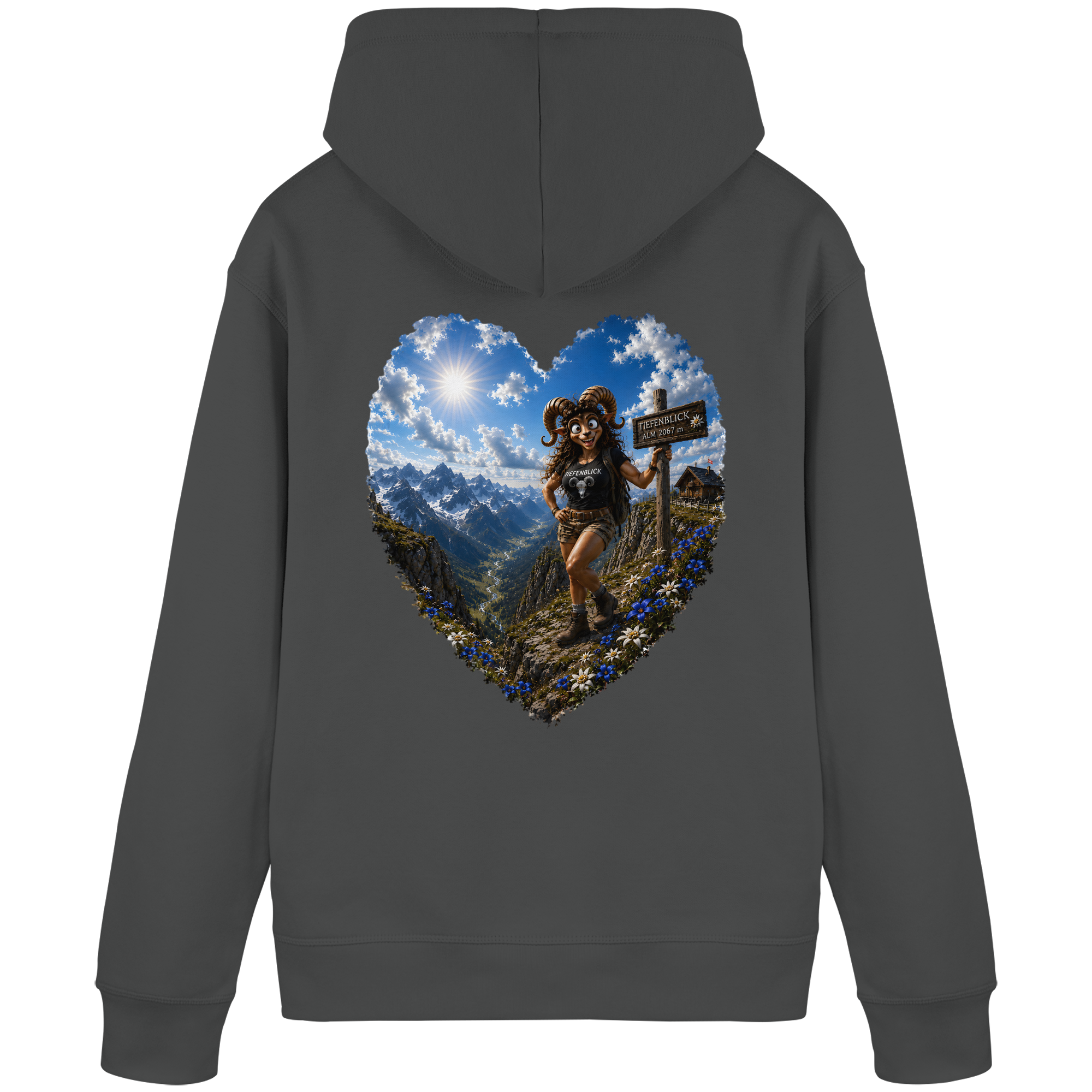 Tiefenblick Wandern Herz - Organic Basic Hoodie