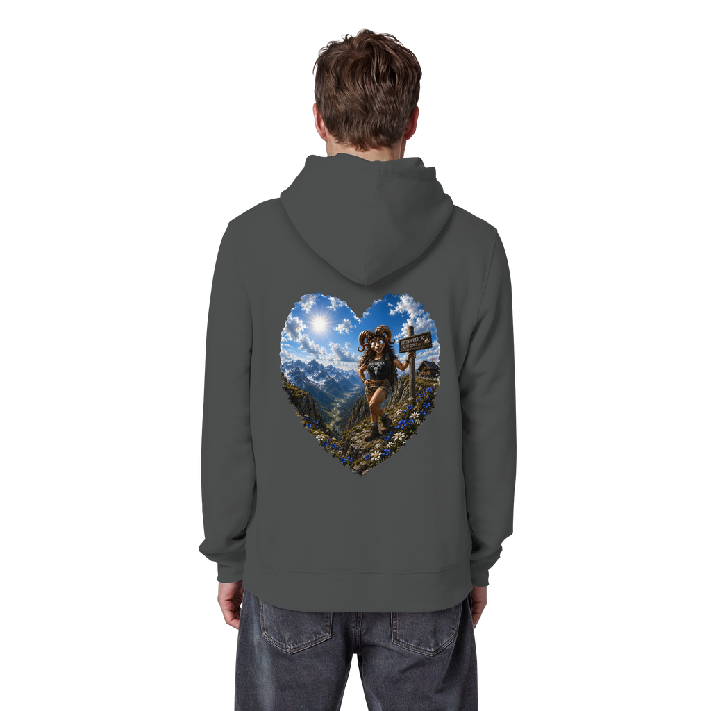 Tiefenblick Wandern Herz - Organic Basic Hoodie
