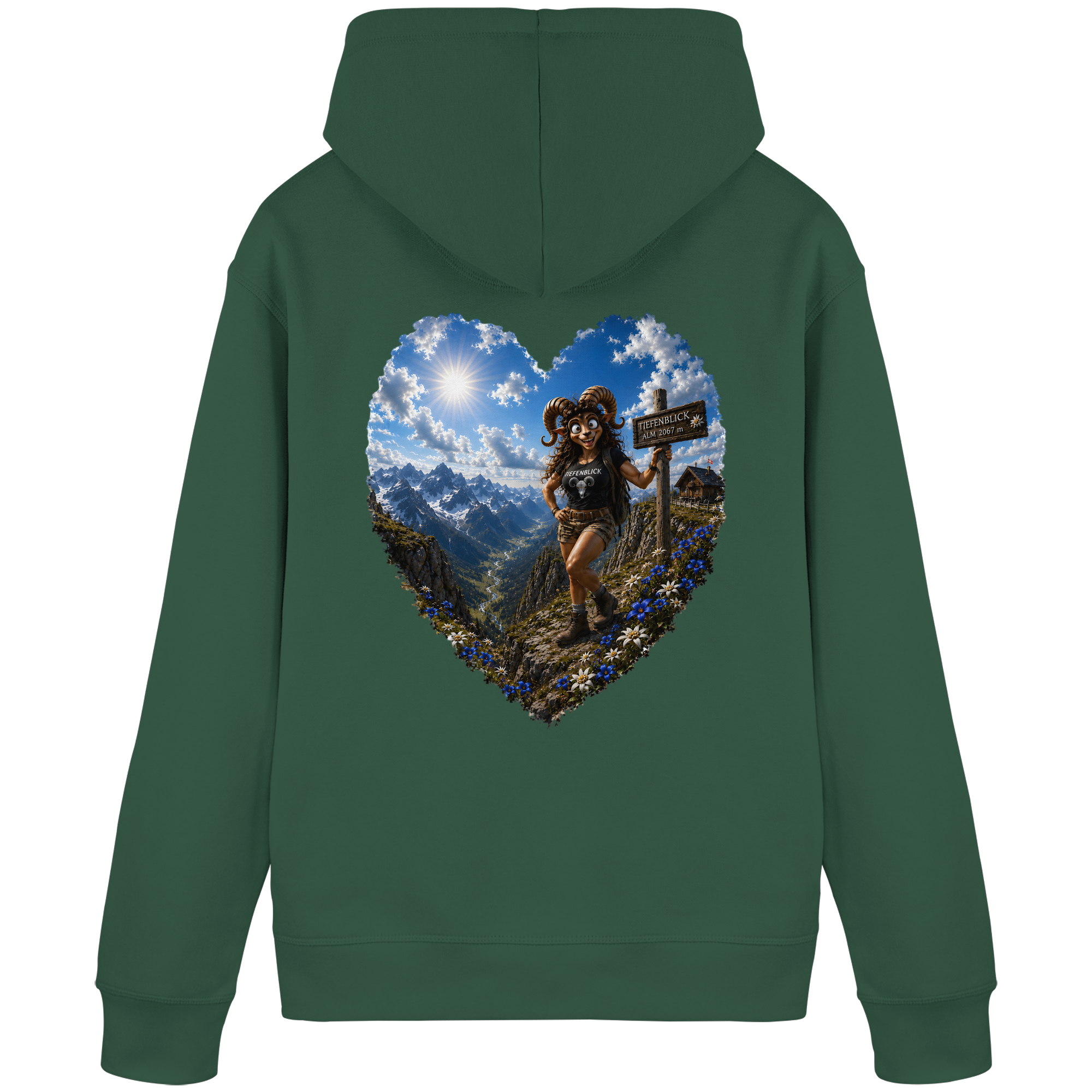 Tiefenblick Wandern Herz - Organic Basic Hoodie