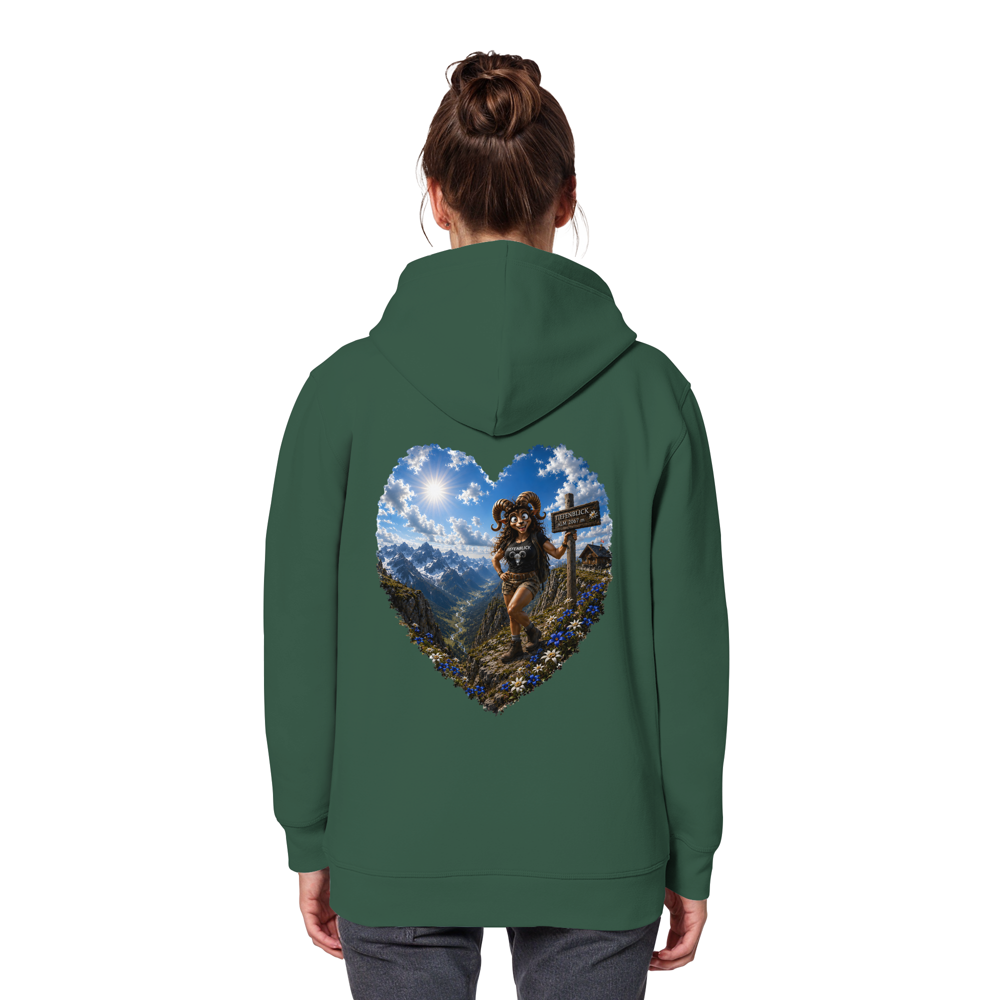 Tiefenblick Wandern Herz - Organic Basic Hoodie