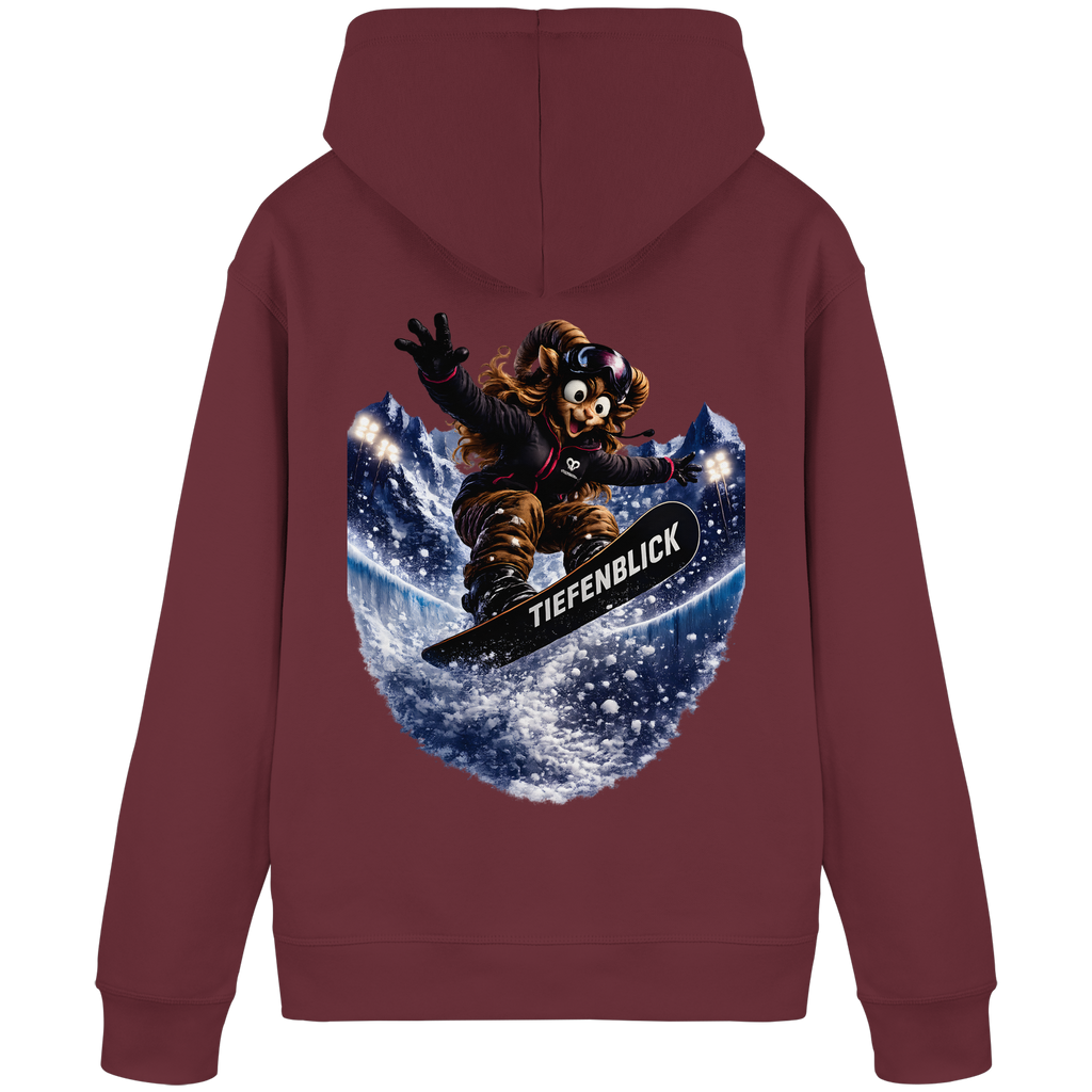 Tiefenblick Snowboarden Halfpipe - Organic Basic Hoodie