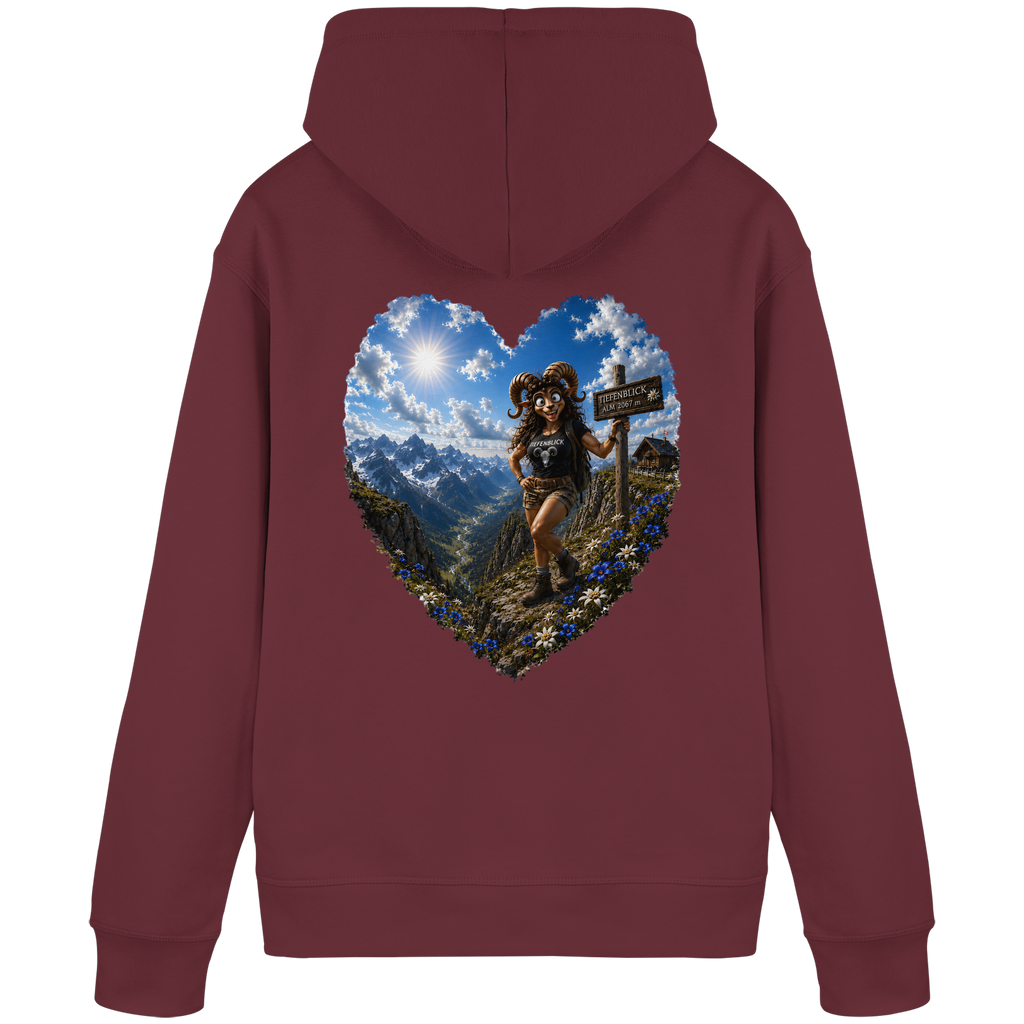 Tiefenblick Wandern Herz - Organic Basic Hoodie