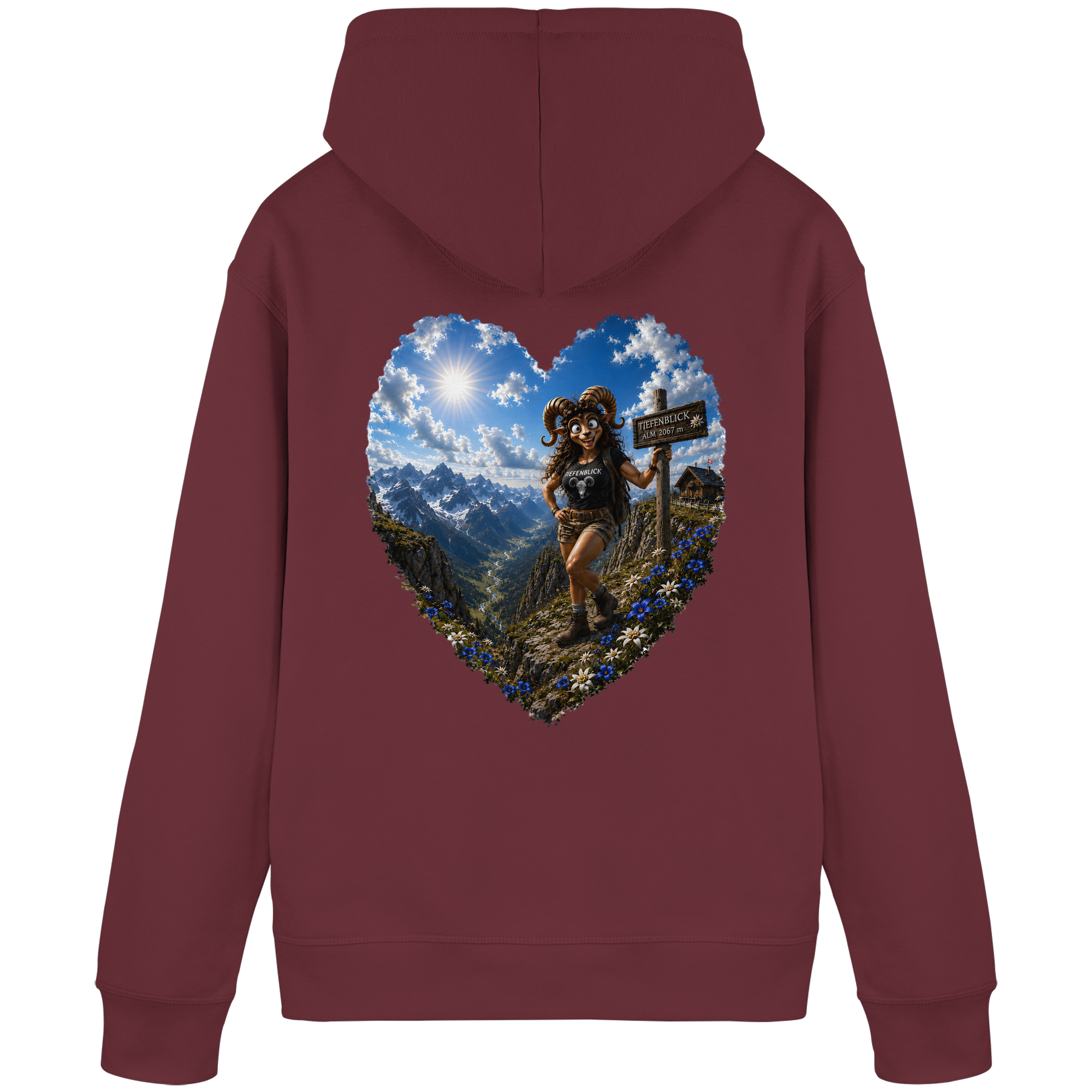 Tiefenblick Wandern Herz - Organic Basic Hoodie