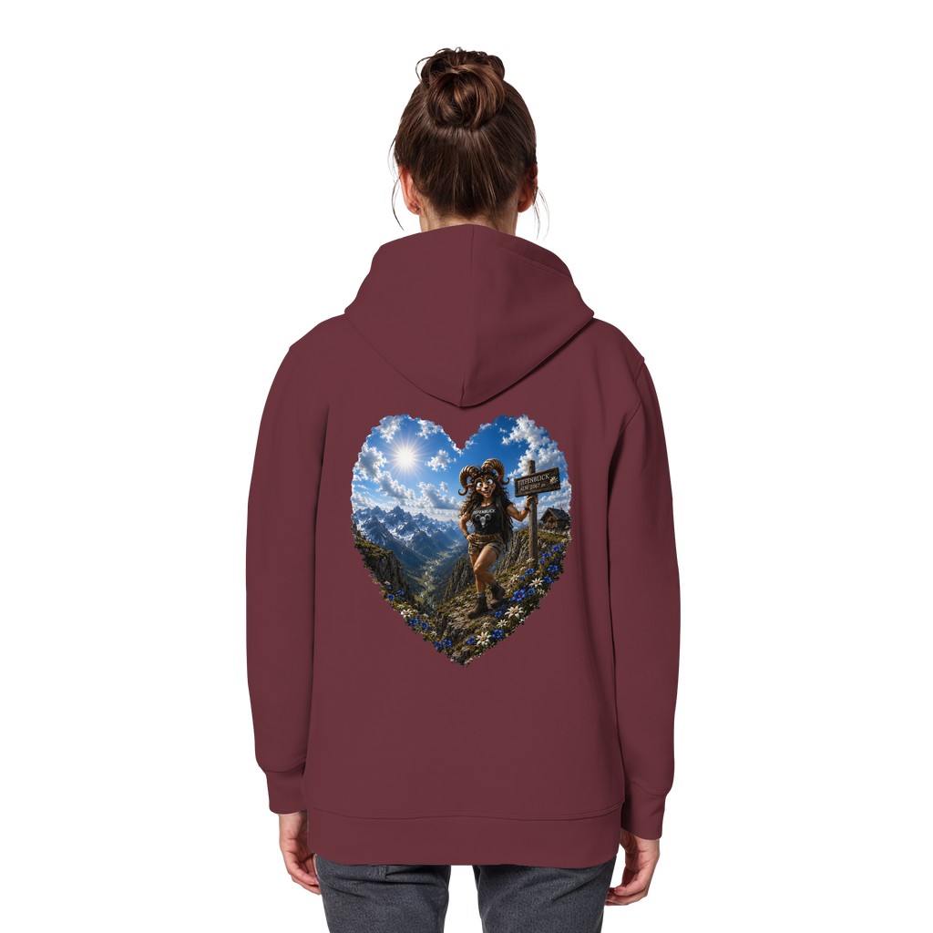 Tiefenblick Wandern Herz - Organic Basic Hoodie