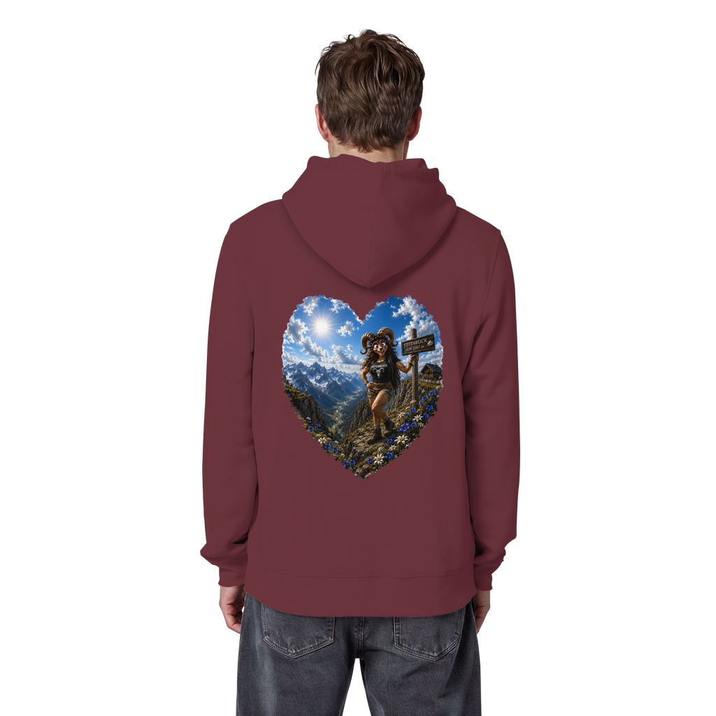 Tiefenblick Wandern Herz - Organic Basic Hoodie