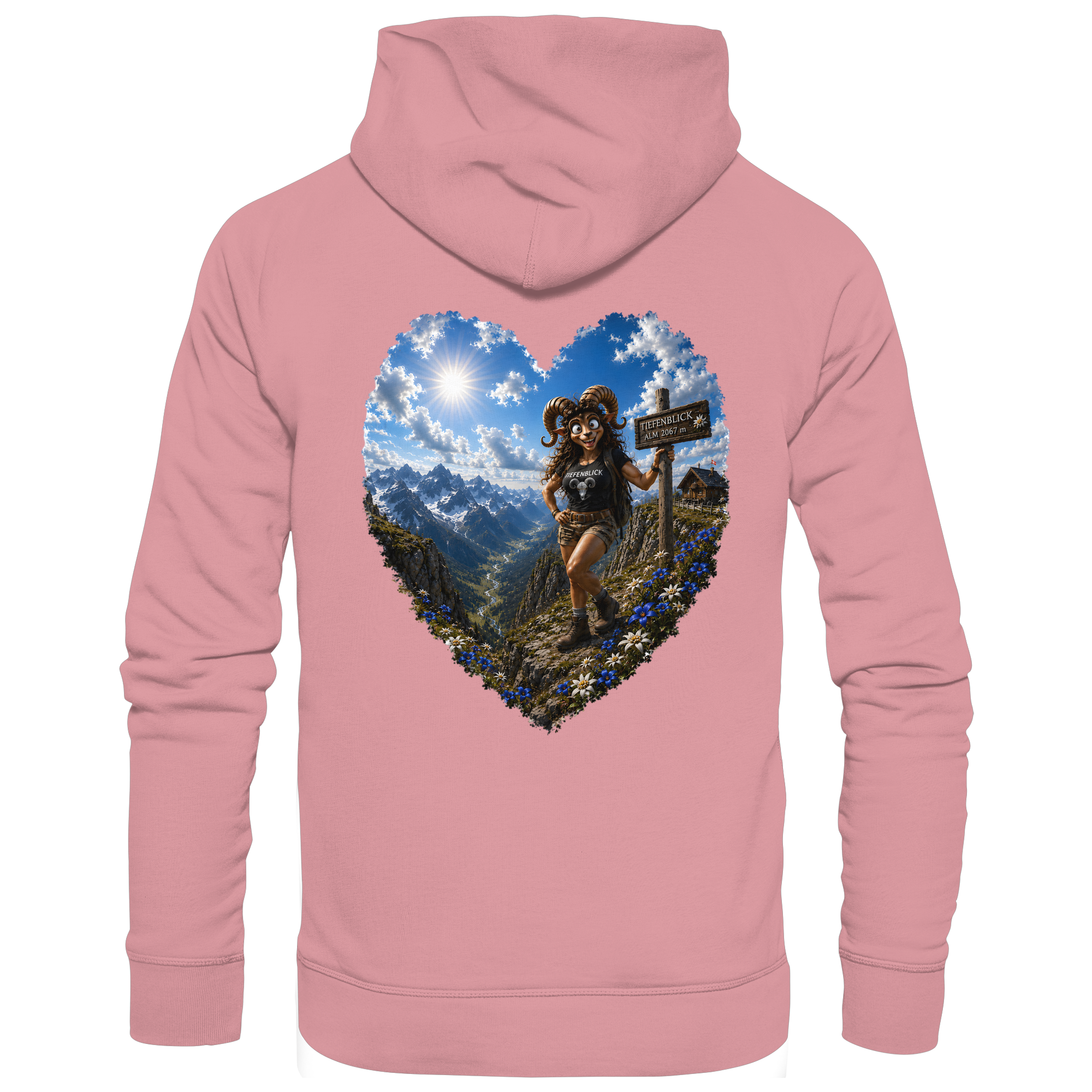 Tiefenblick Wandern Herz - Organic Basic Hoodie