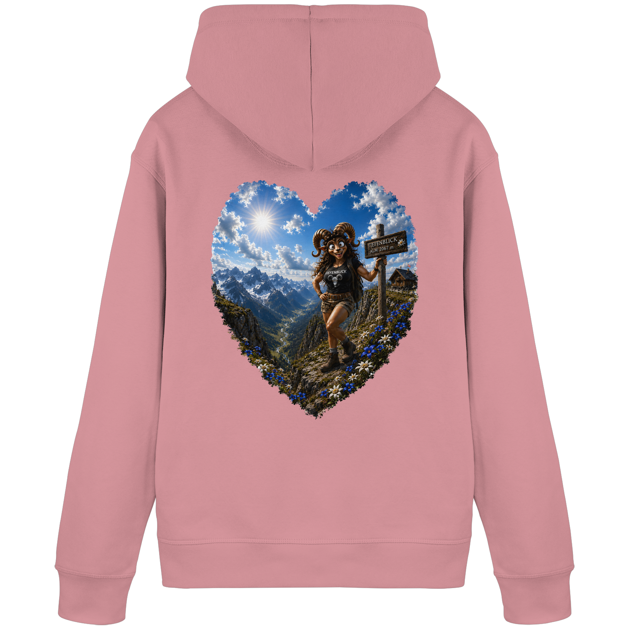 Tiefenblick Wandern Herz - Organic Basic Hoodie