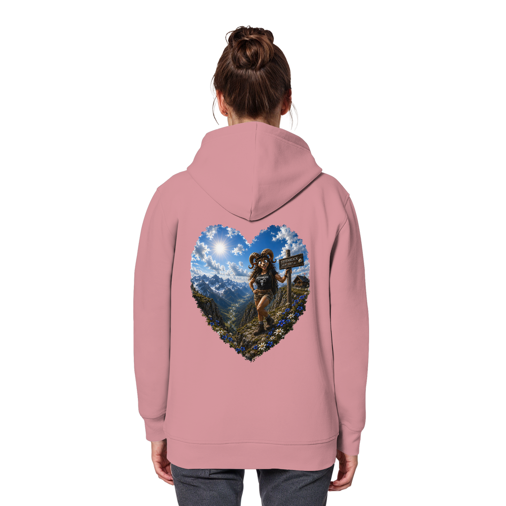 Tiefenblick Wandern Herz - Organic Basic Hoodie