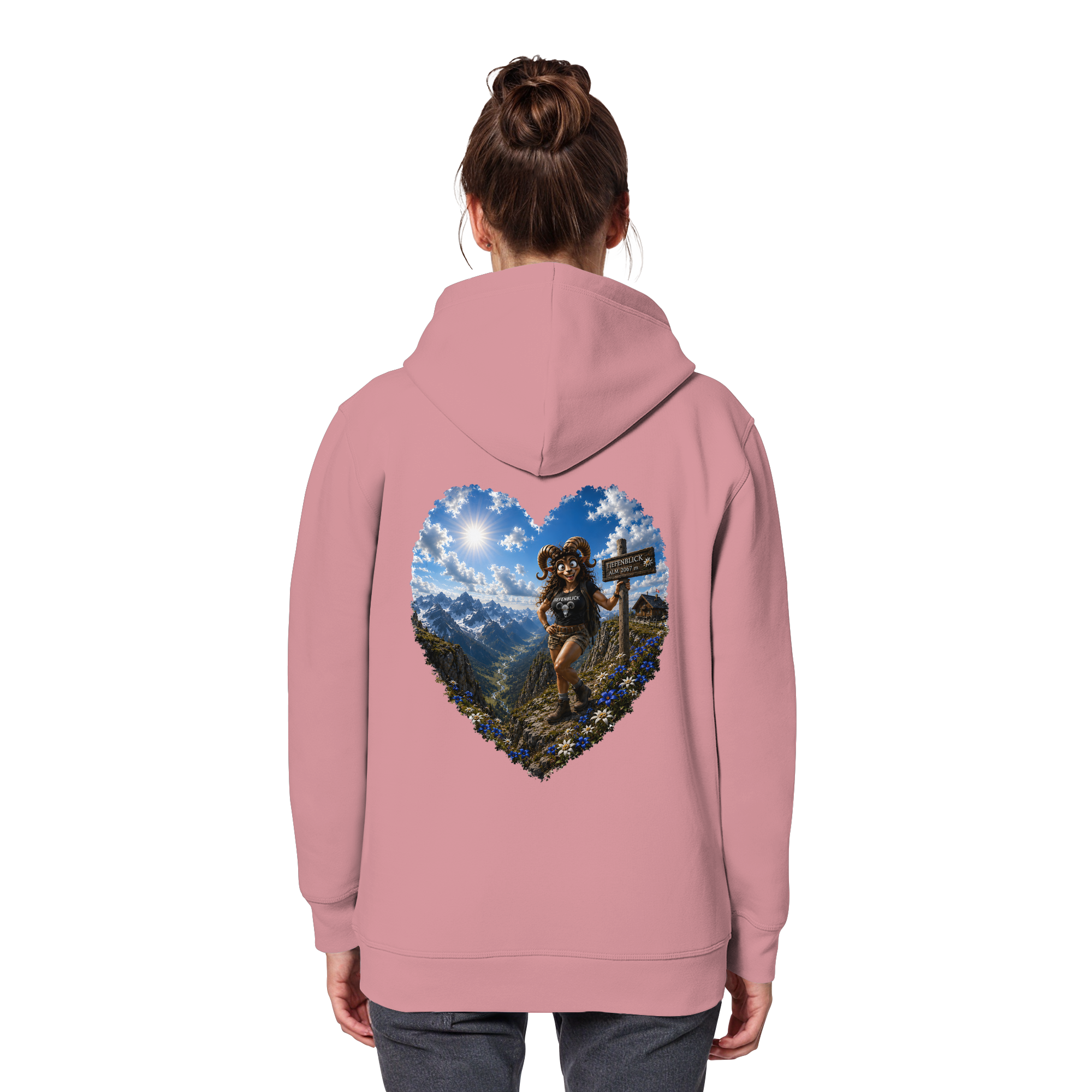 Tiefenblick Wandern Herz - Organic Basic Hoodie
