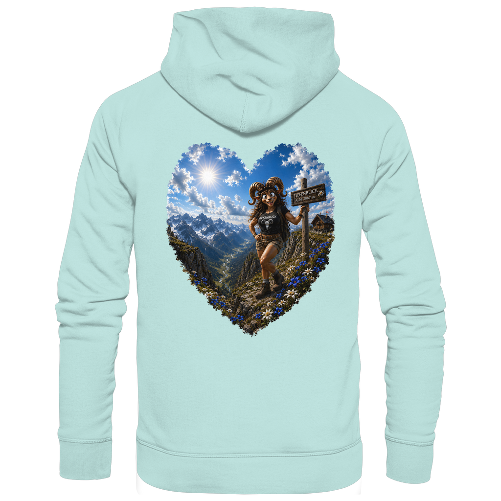 Tiefenblick Wandern Herz - Organic Basic Hoodie