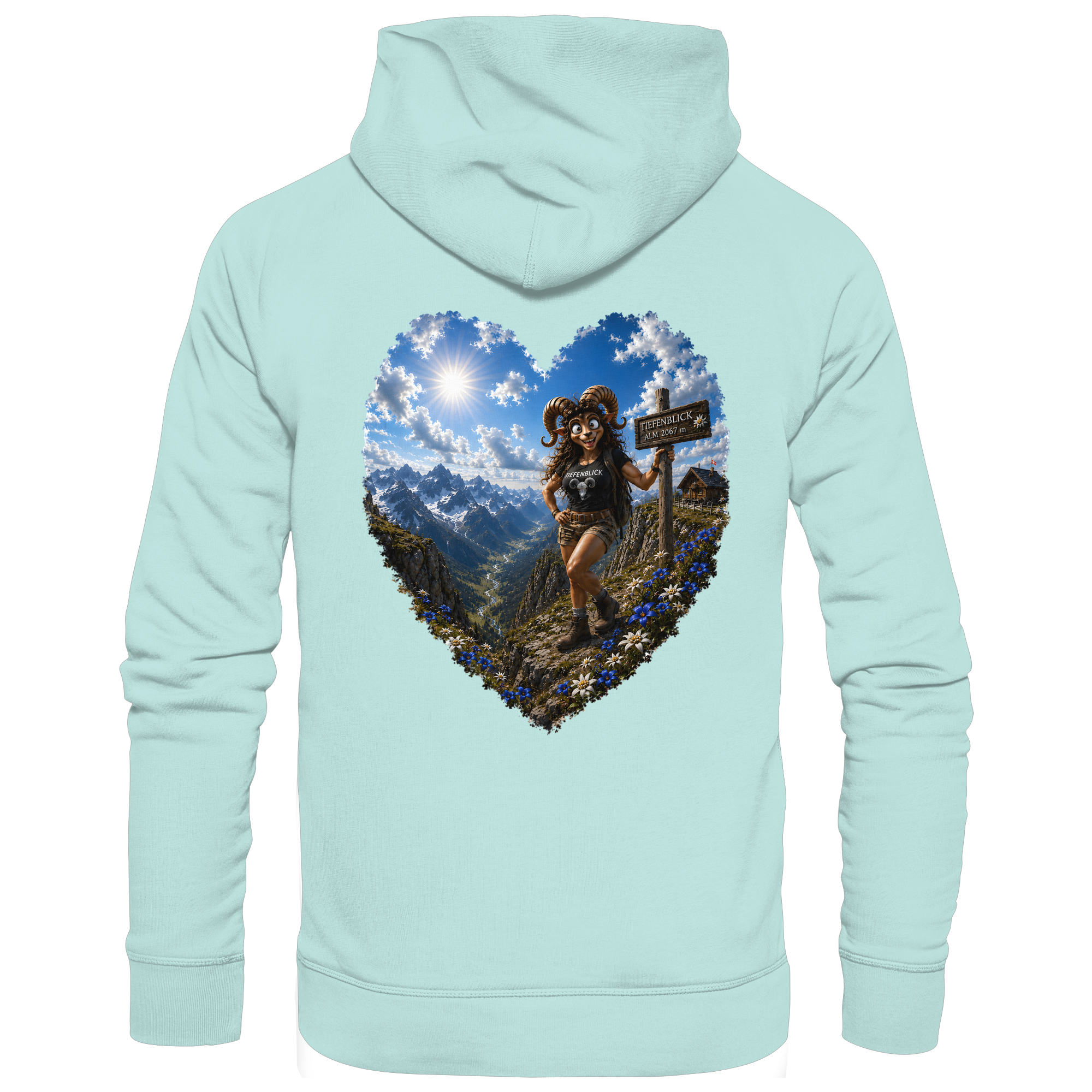 Tiefenblick Wandern Herz - Organic Basic Hoodie