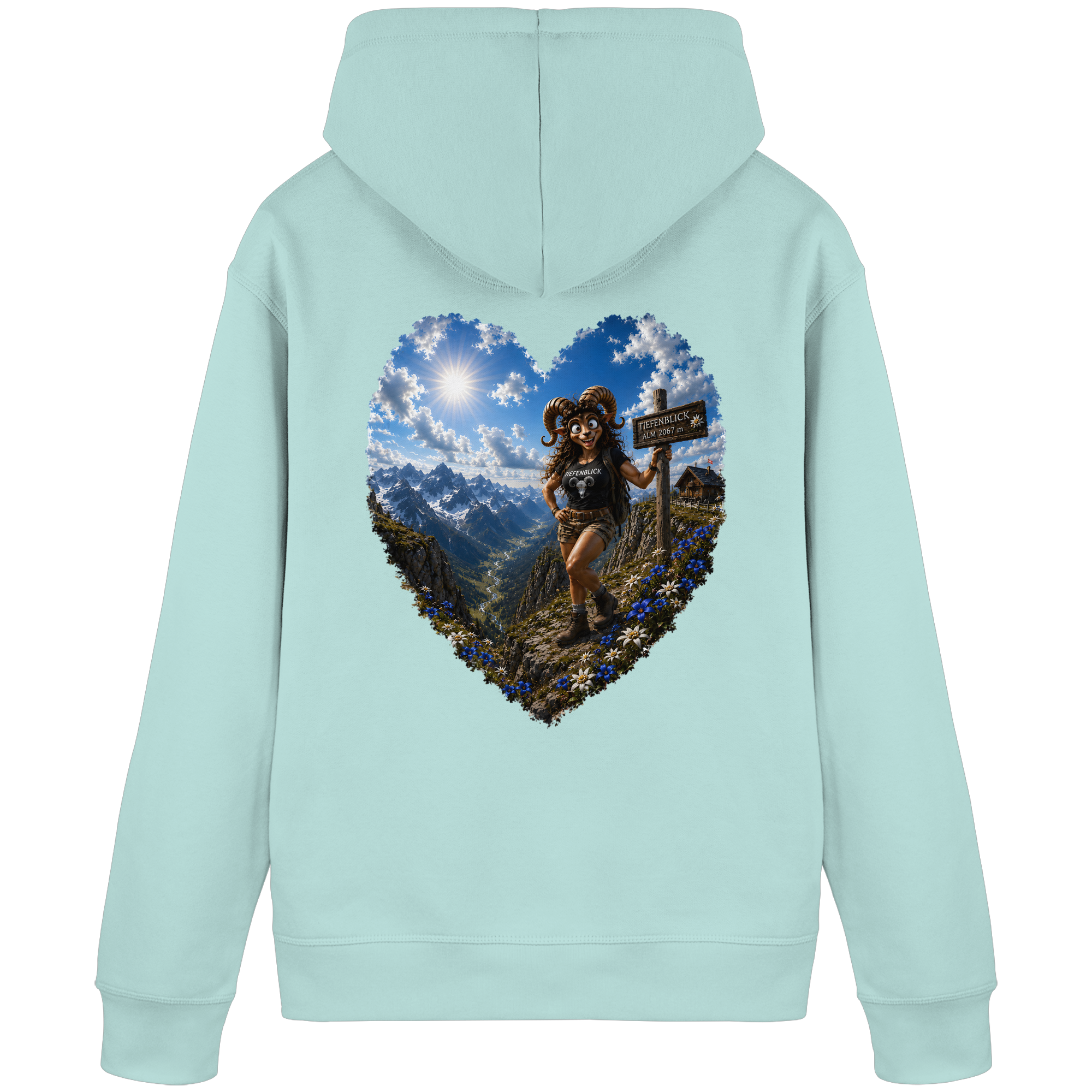 Tiefenblick Wandern Herz - Organic Basic Hoodie