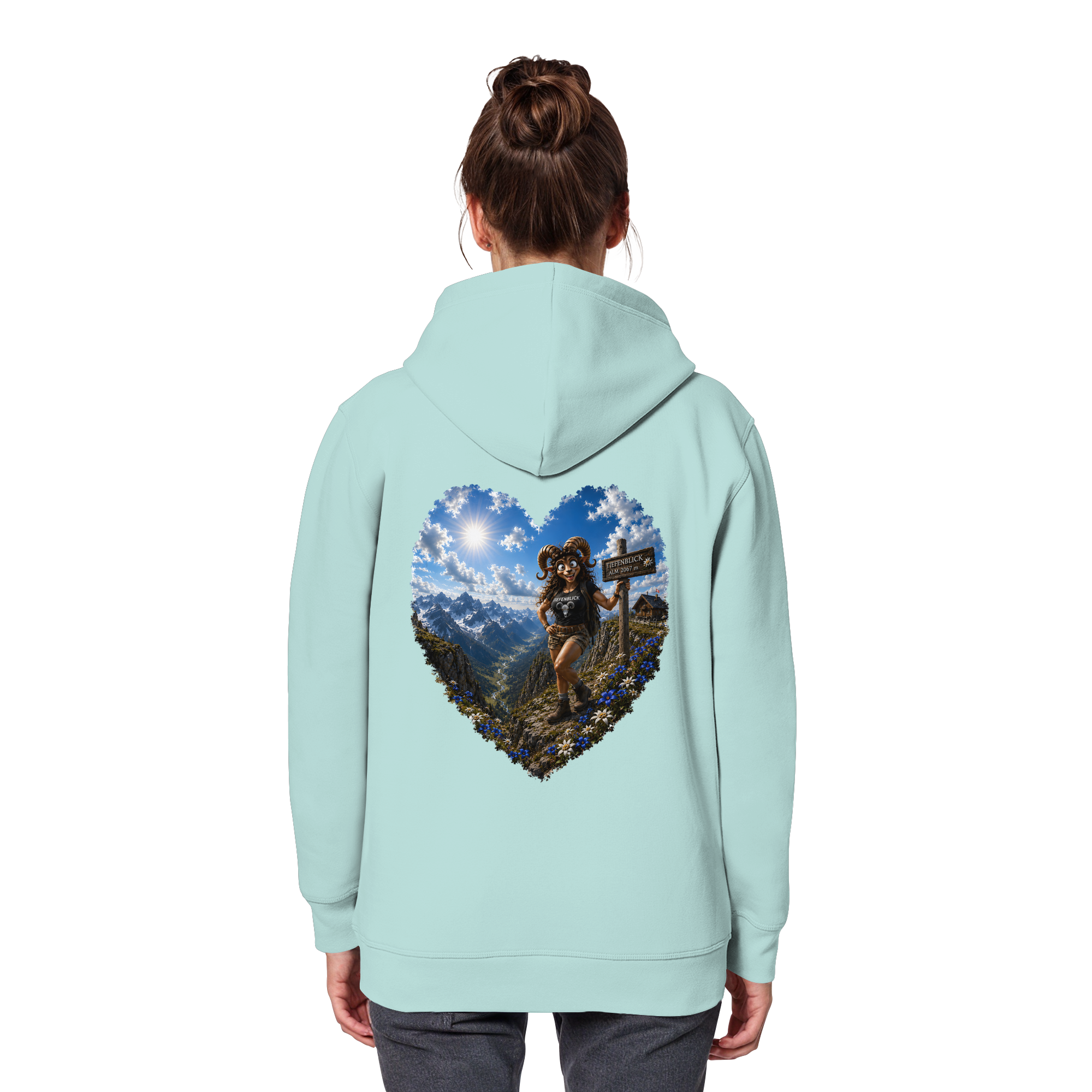 Tiefenblick Wandern Herz - Organic Basic Hoodie