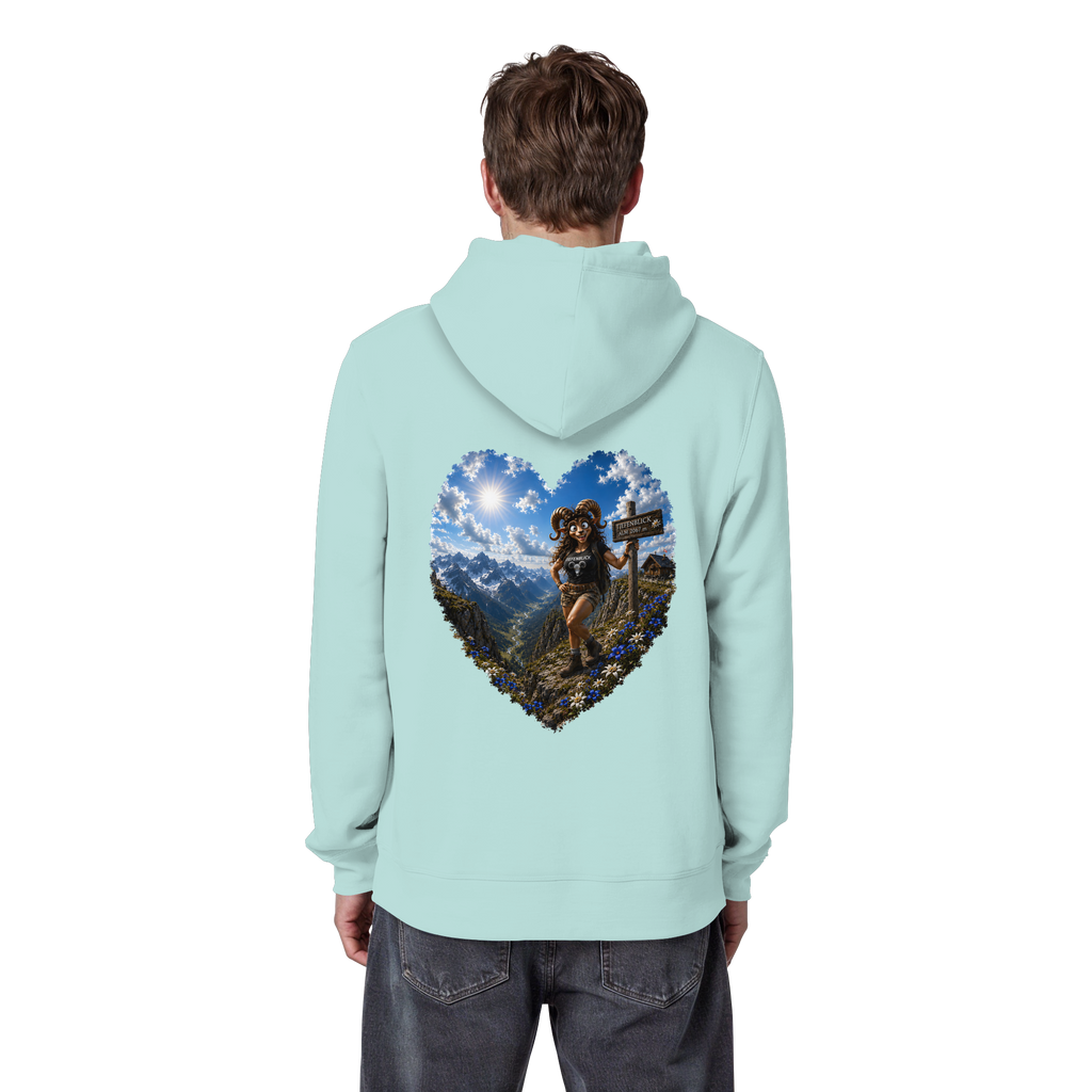 Tiefenblick Wandern Herz - Organic Basic Hoodie