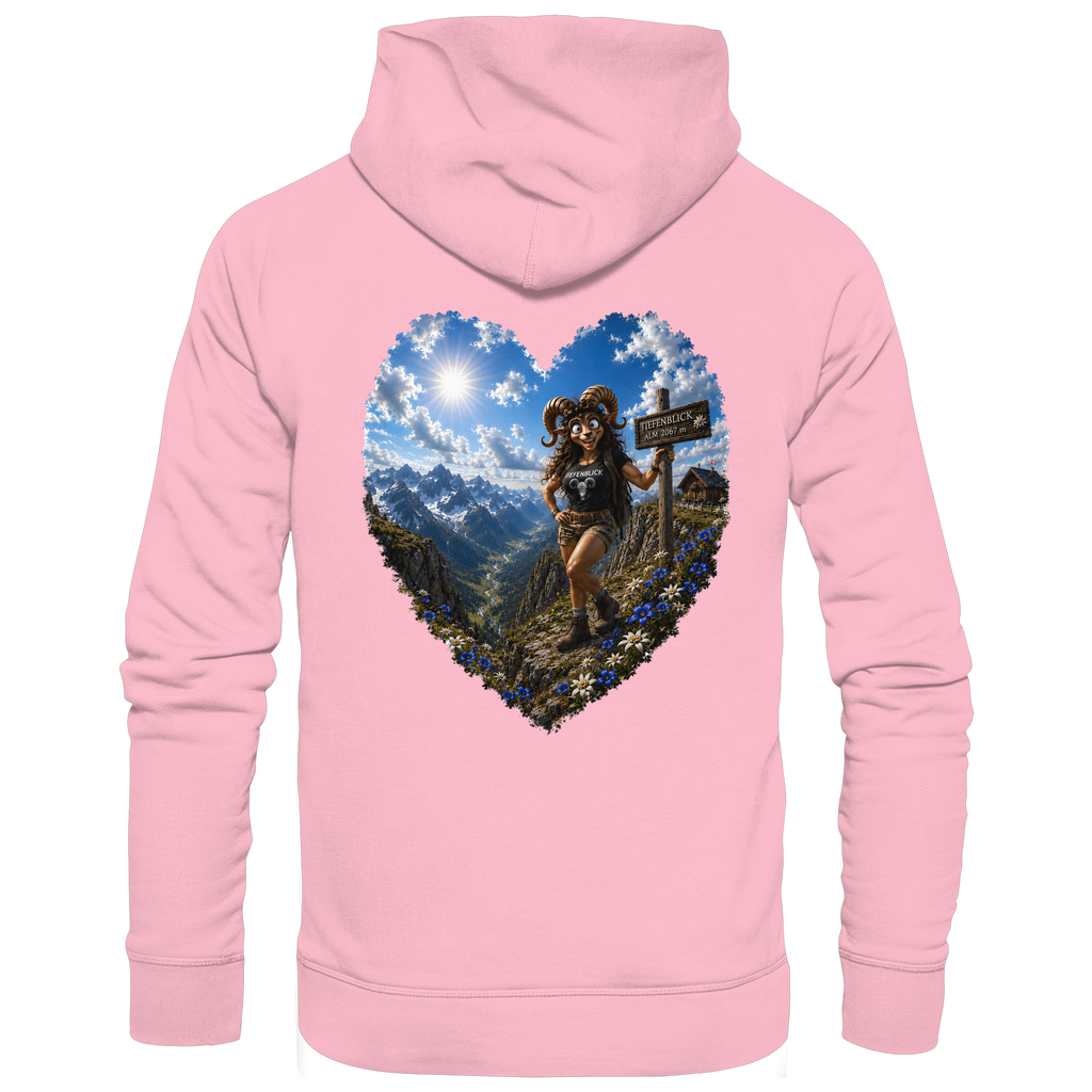 Tiefenblick Wandern Herz - Organic Basic Hoodie