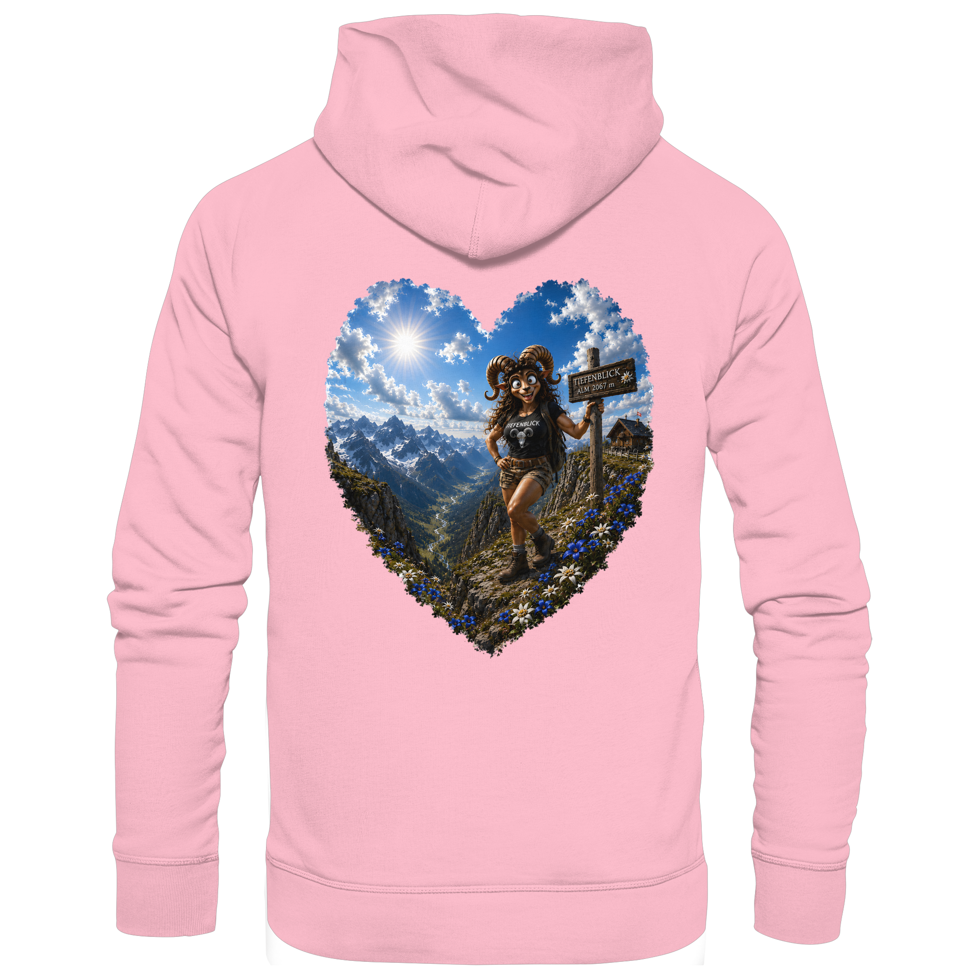 Tiefenblick Wandern Herz - Organic Basic Hoodie