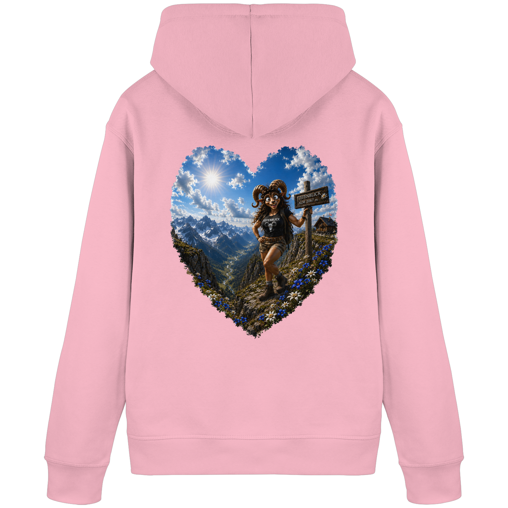 Tiefenblick Wandern Herz - Organic Basic Hoodie