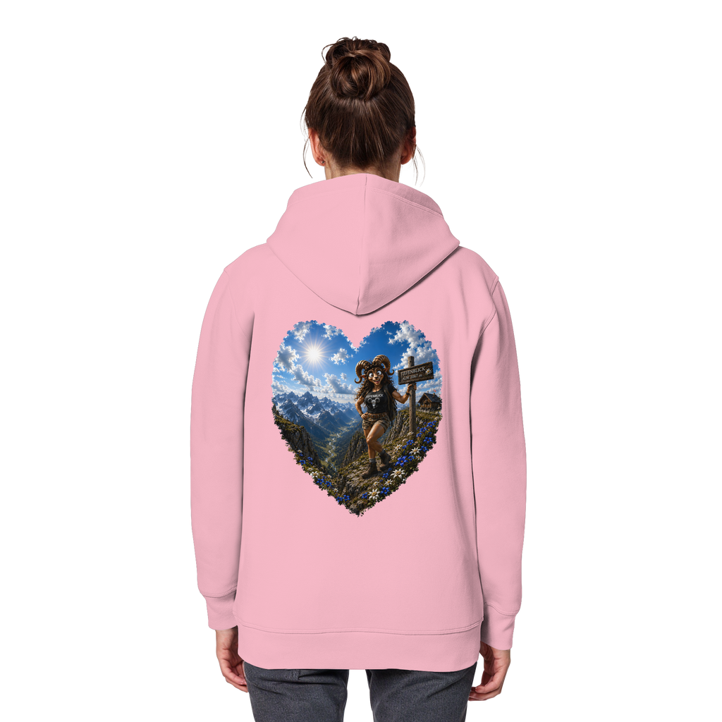 Tiefenblick Wandern Herz - Organic Basic Hoodie