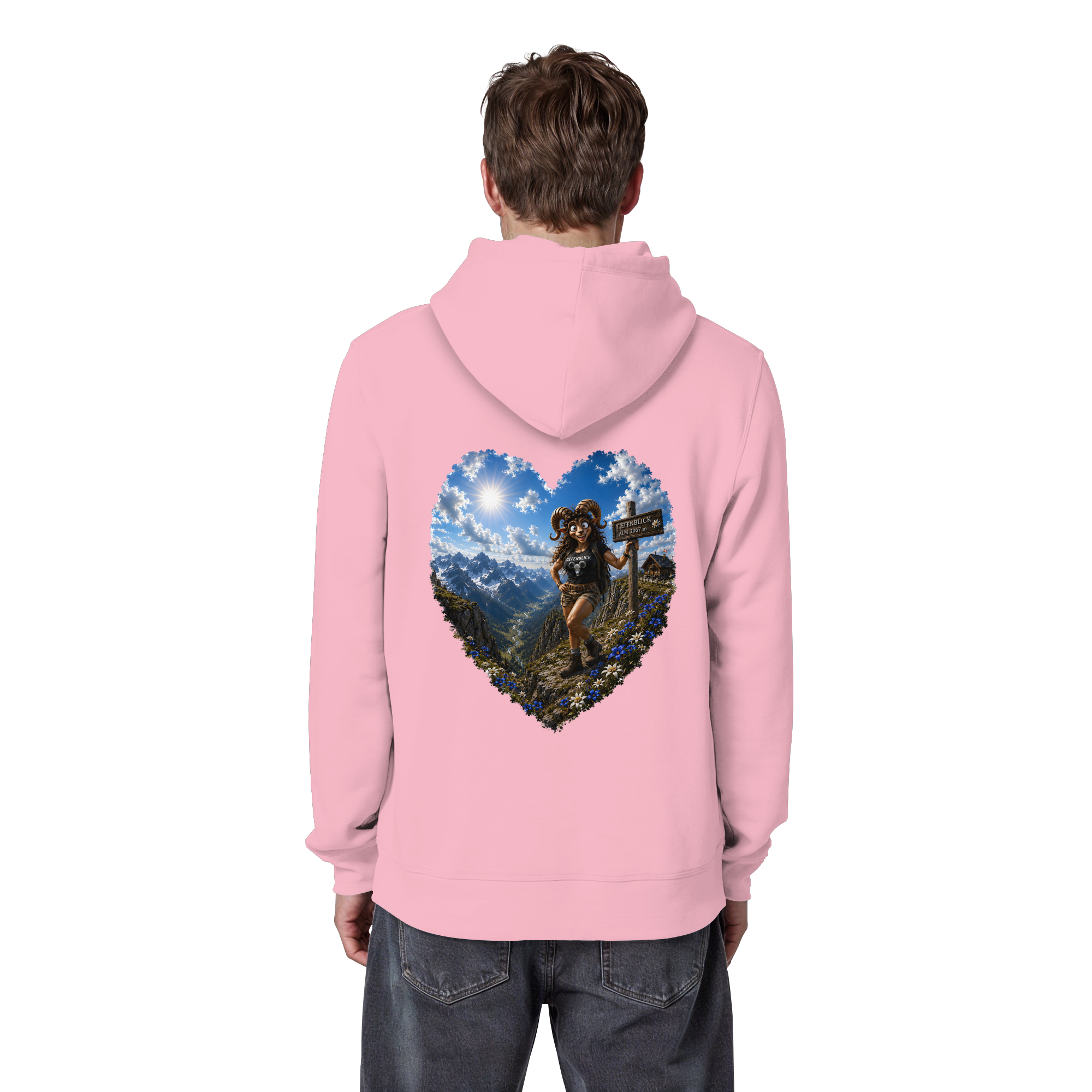 Tiefenblick Wandern Herz - Organic Basic Hoodie