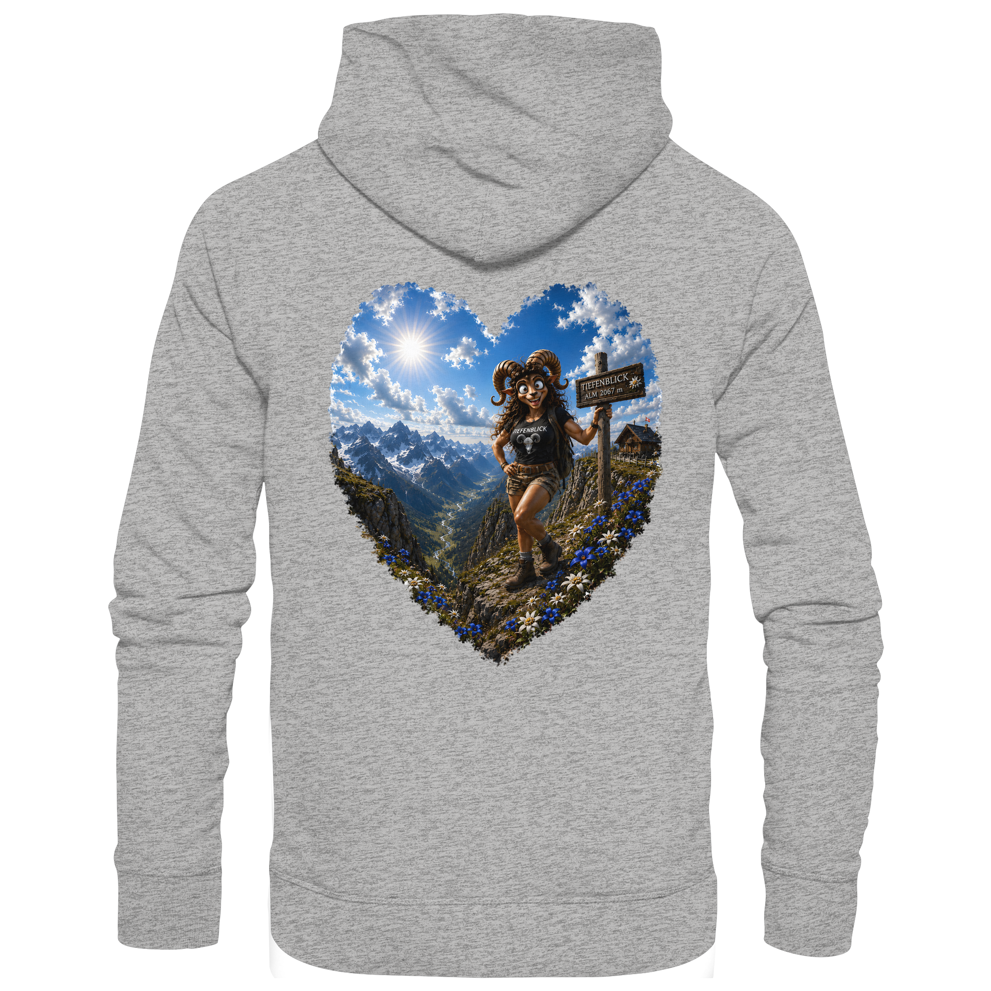 Tiefenblick Wandern Herz - Organic Basic Hoodie